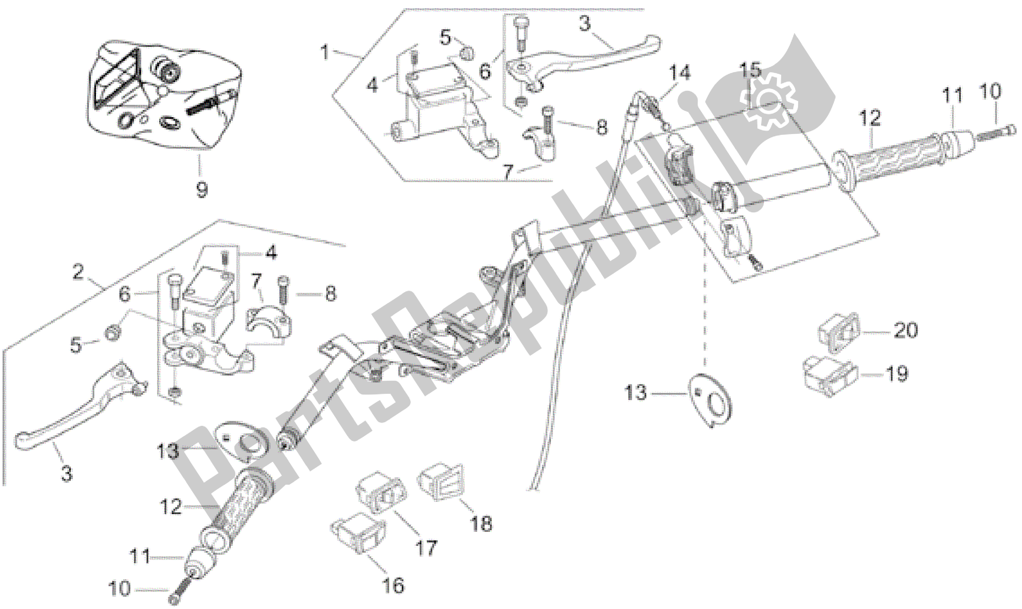 Wszystkie części do Sterownica Aprilia Leonardo 150 2001