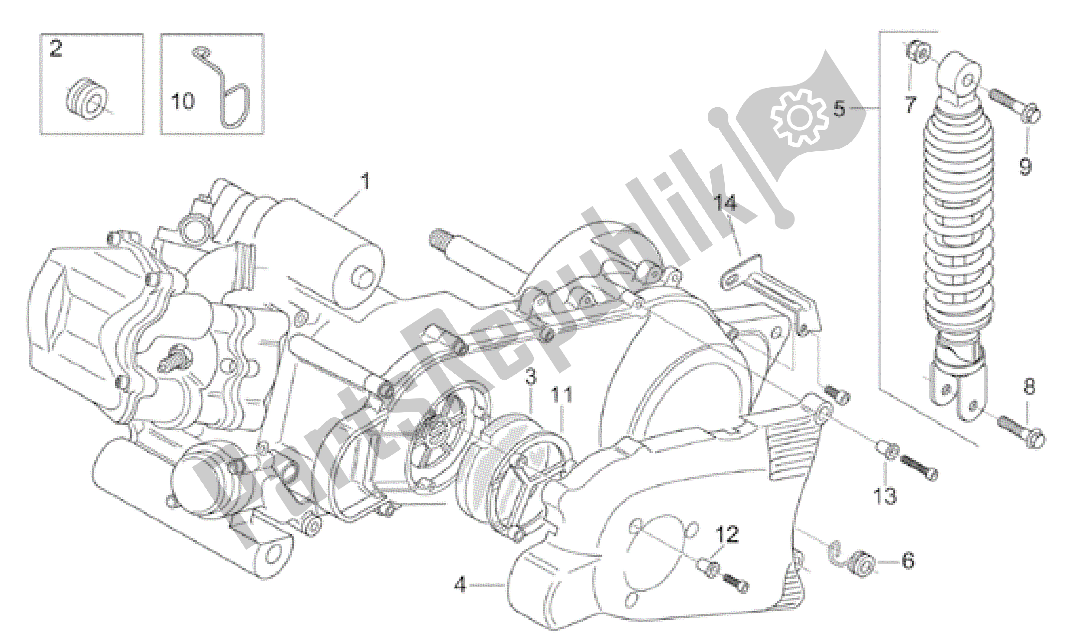 Wszystkie części do Silnik Aprilia Leonardo 150 2001