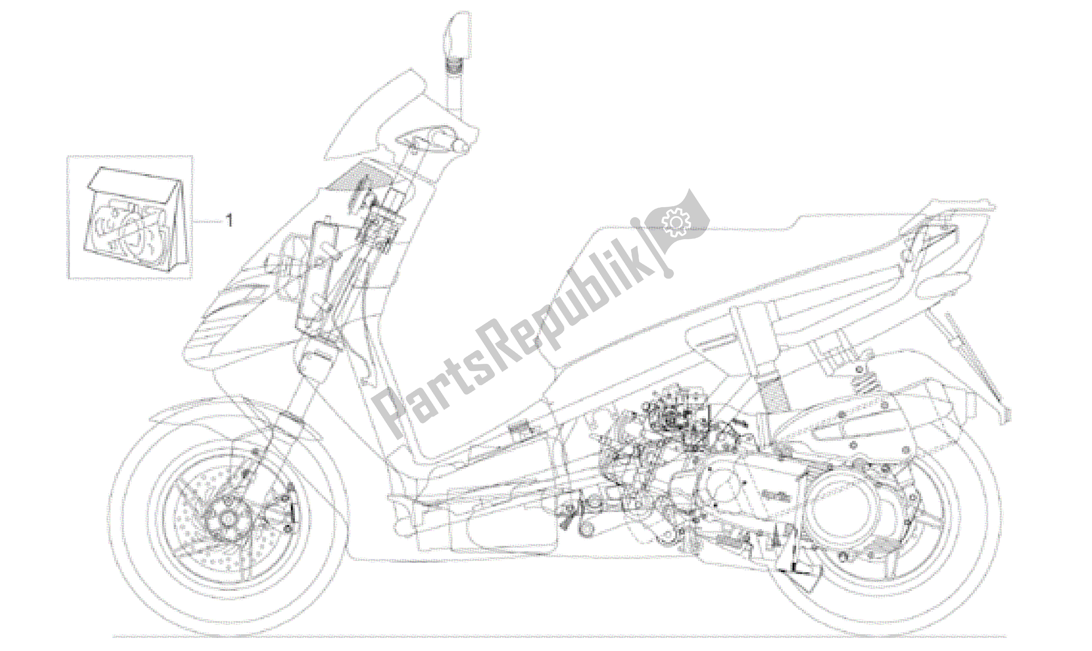 Toutes les pièces pour le Ensemble De Décalcomanies du Aprilia Leonardo 150 2001