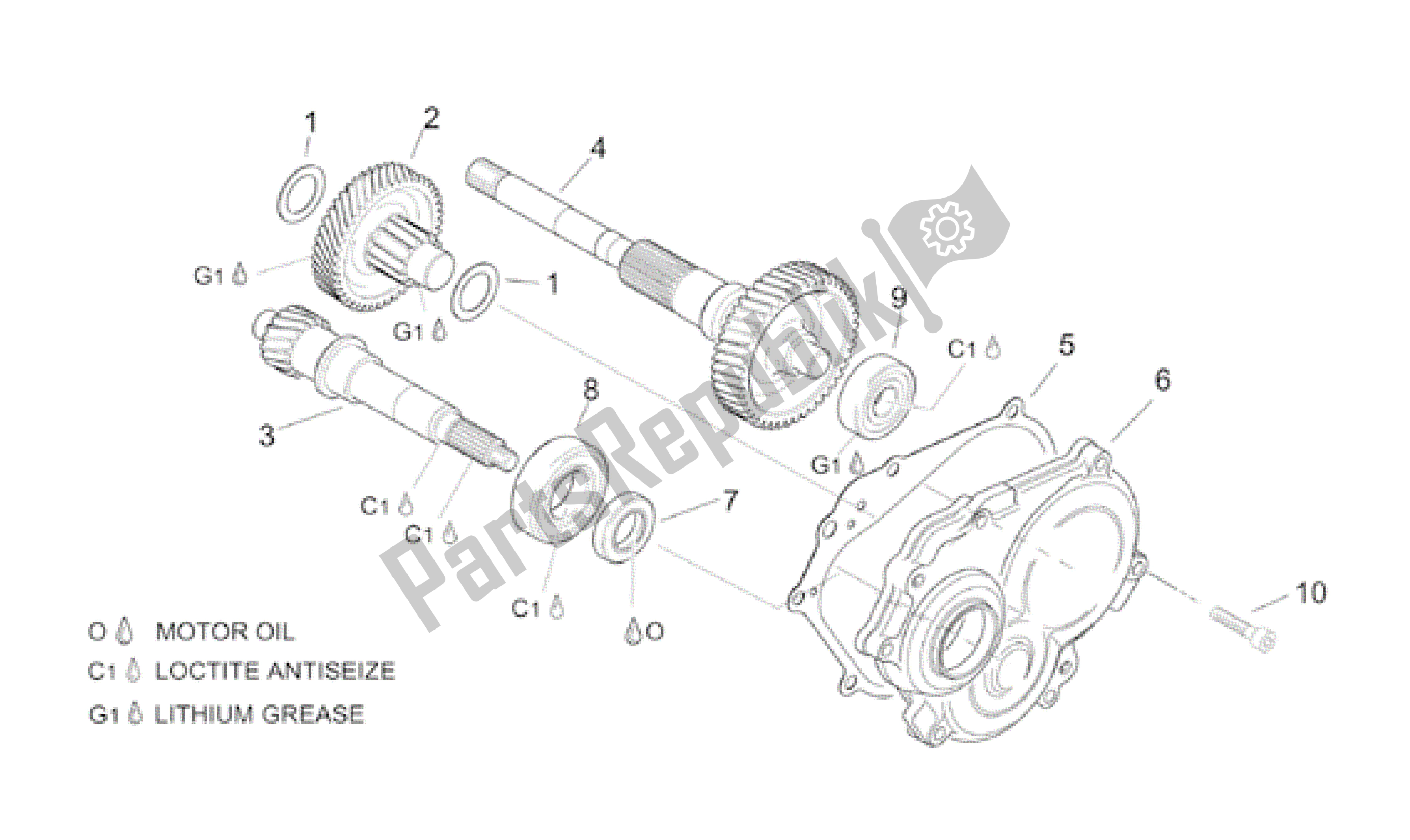 Todas as partes de Transmissão do Aprilia Leonardo 150 2001