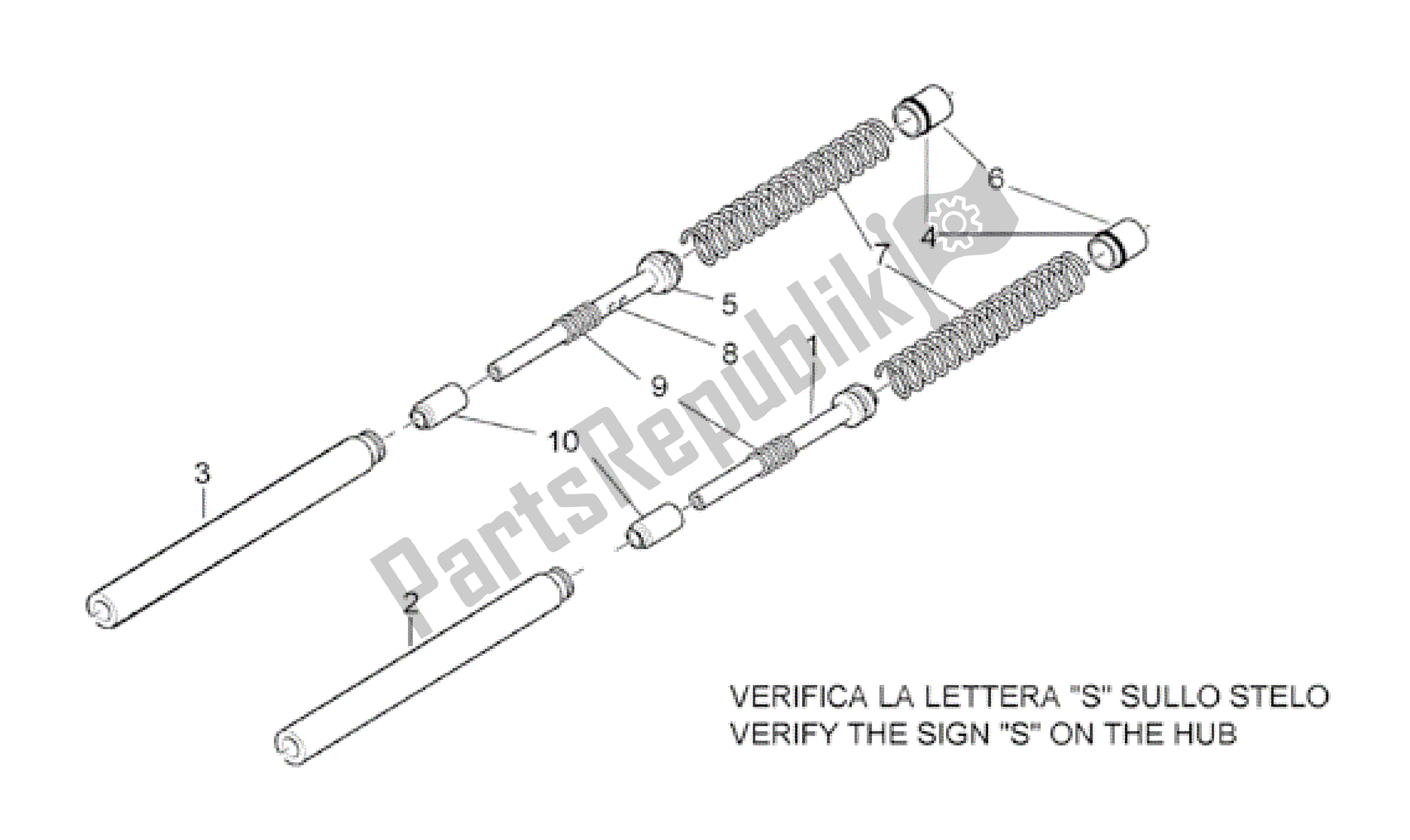 All parts for the Front Fork - Sleeves of the Aprilia Leonardo 150 2001