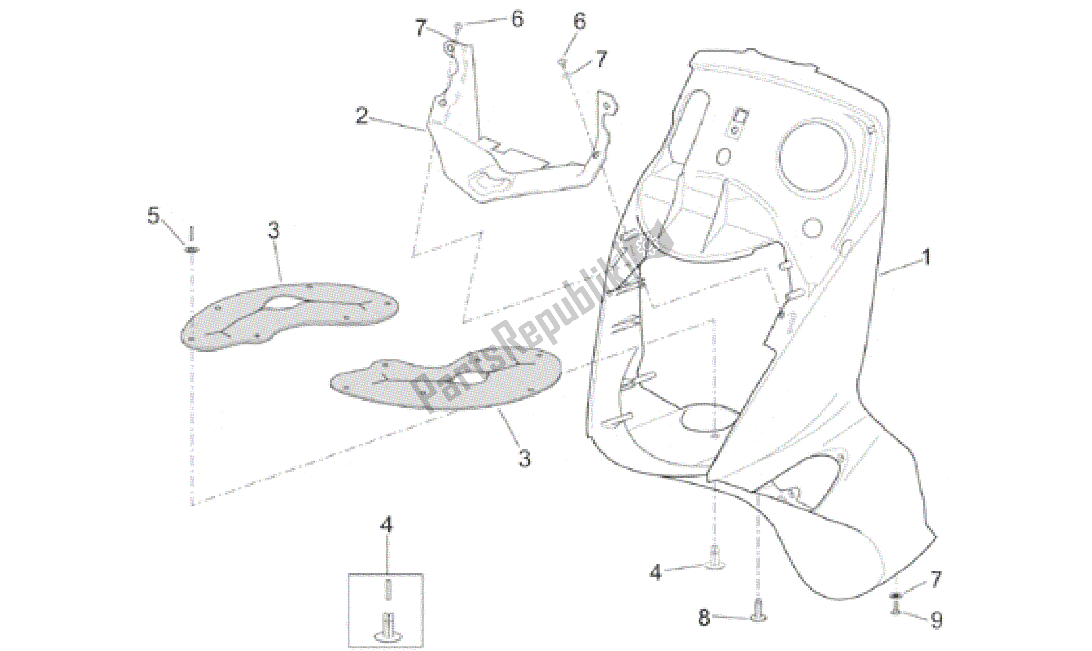 Alle Teile für das Frontkarosserie - Frontverkleidung des Aprilia Leonardo 250 1999 - 2001