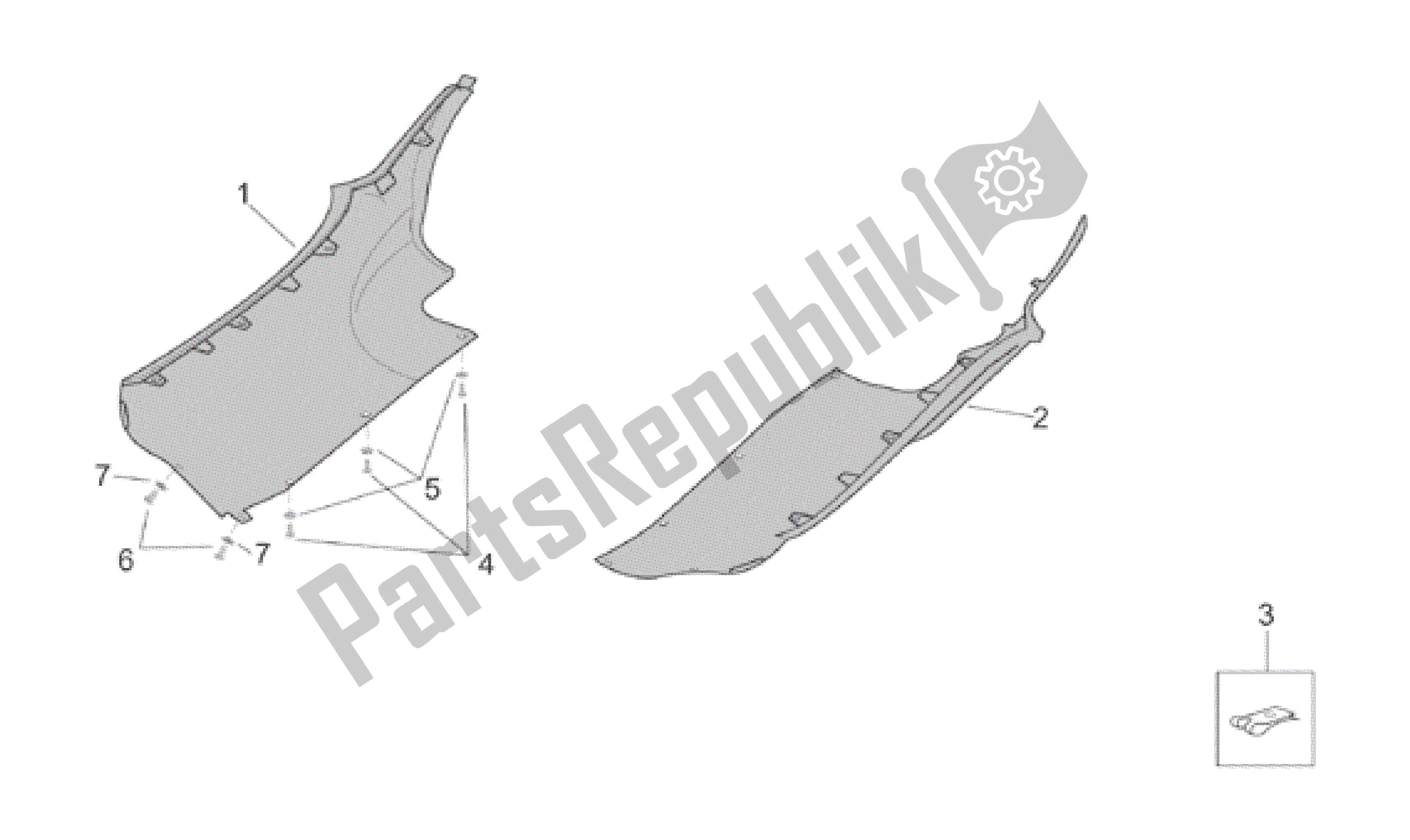 All parts for the Central Body - Underpanel of the Aprilia Leonardo 250 1999 - 2001