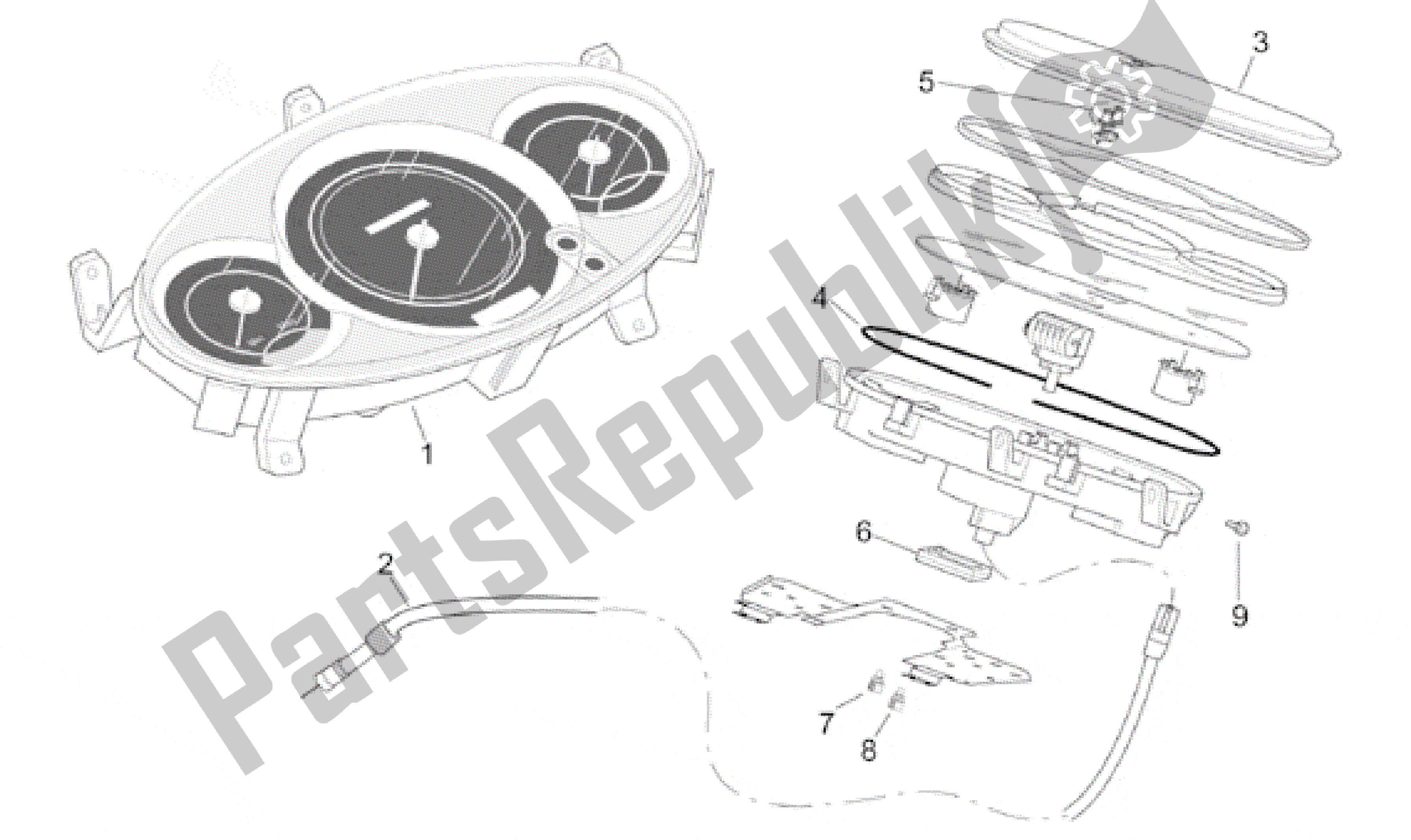 All parts for the Dashboard of the Aprilia Leonardo 250 1999 - 2001