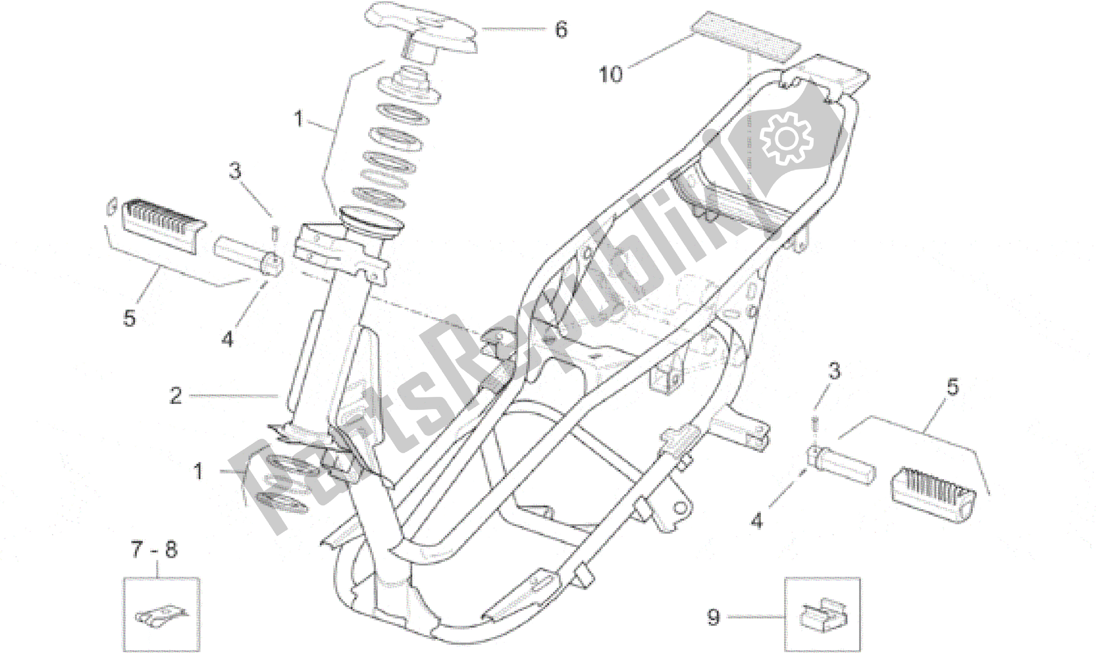 Alle Teile für das Rahmen des Aprilia Leonardo 250 1999 - 2001