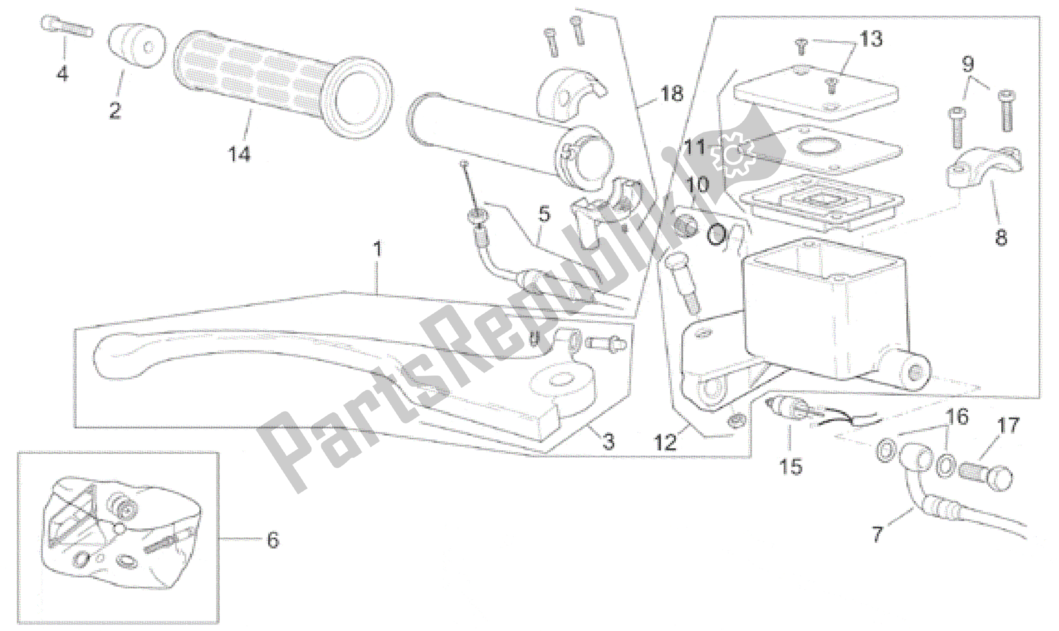 Alle Teile für das Vordere Bremspumpe des Aprilia Leonardo 250 1999 - 2001