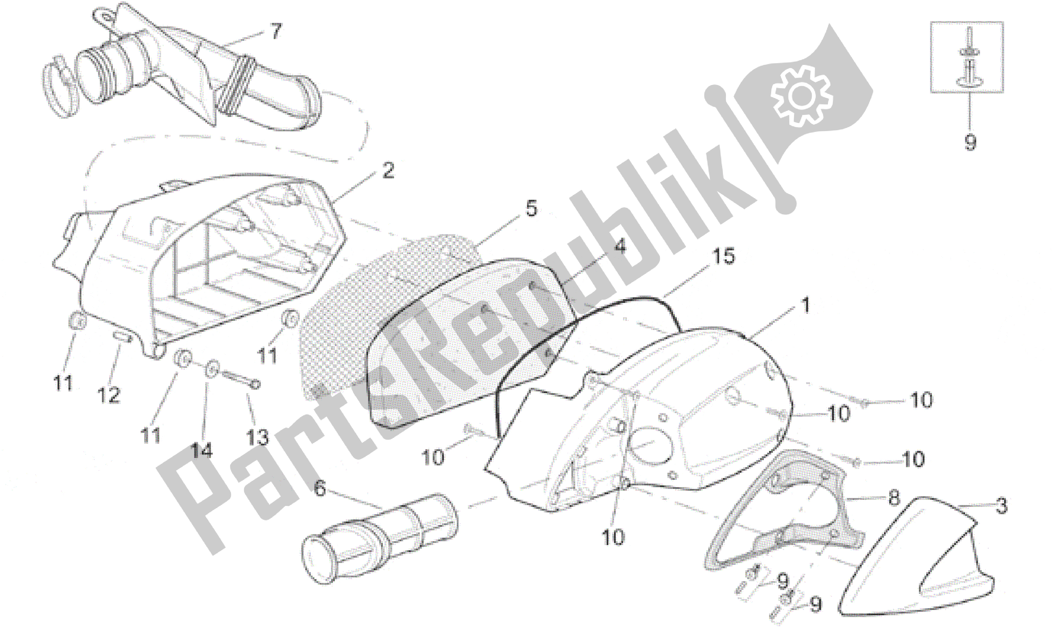 Alle Teile für das Luft Box des Aprilia Leonardo 250 1999 - 2001