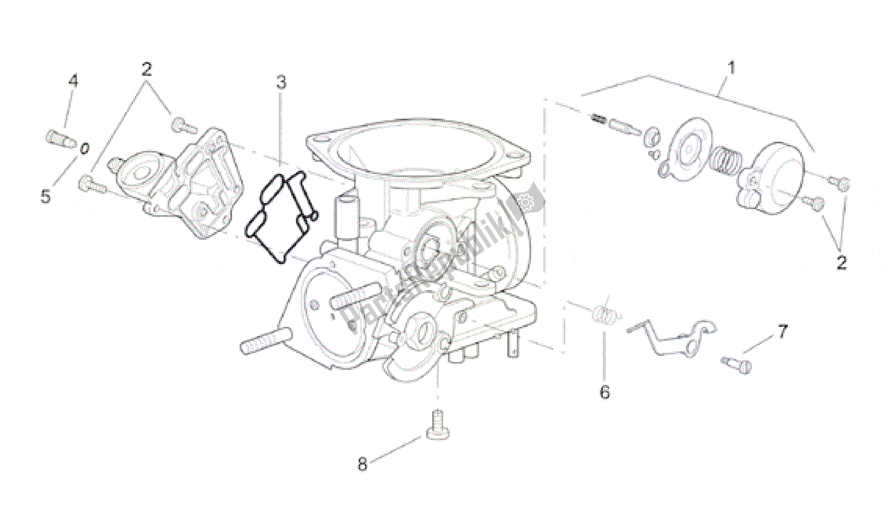 Alle onderdelen voor de Carburateur Ii van de Aprilia Leonardo 250 1999 - 2001