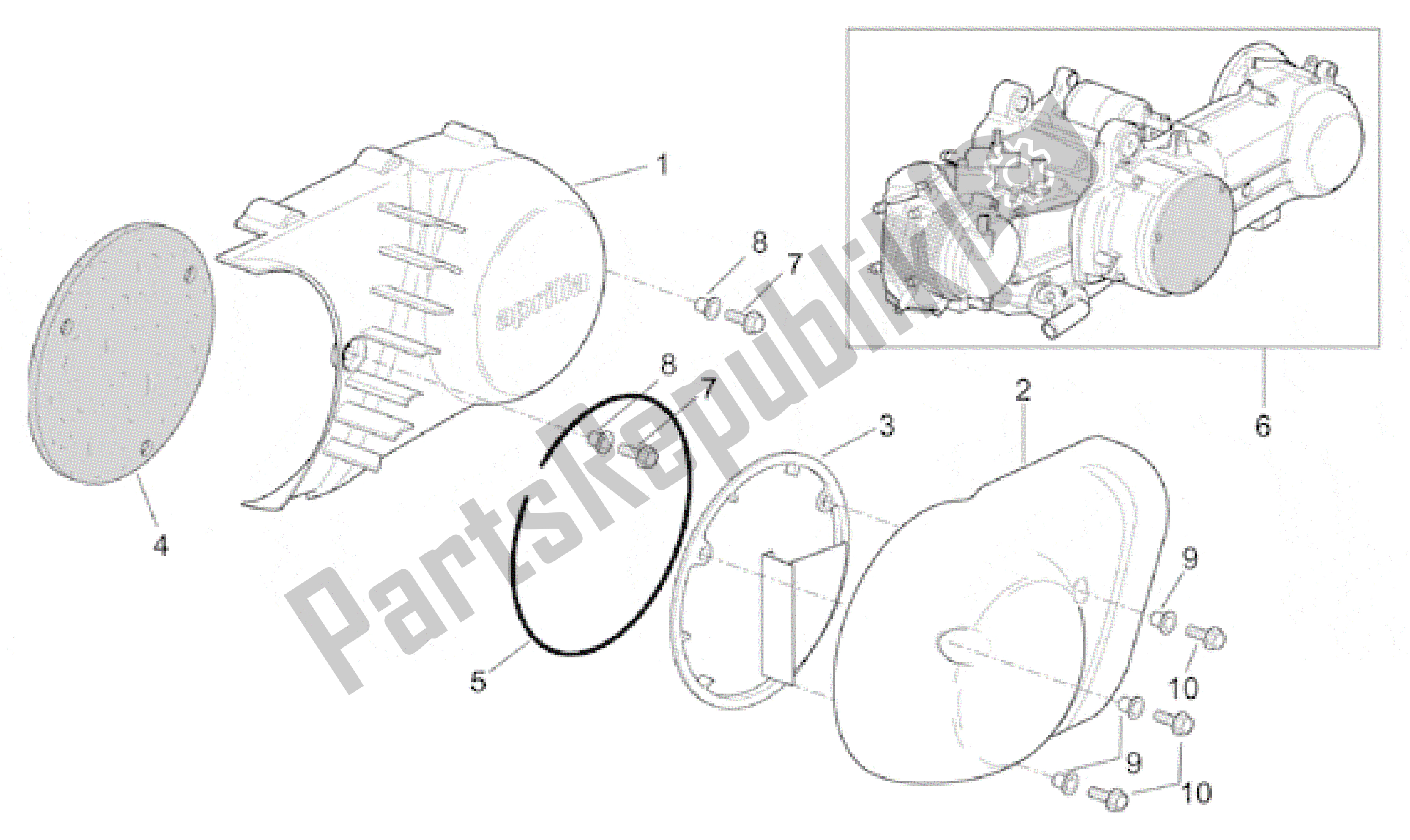 Alle Teile für das Motor des Aprilia Leonardo 250 1999 - 2001