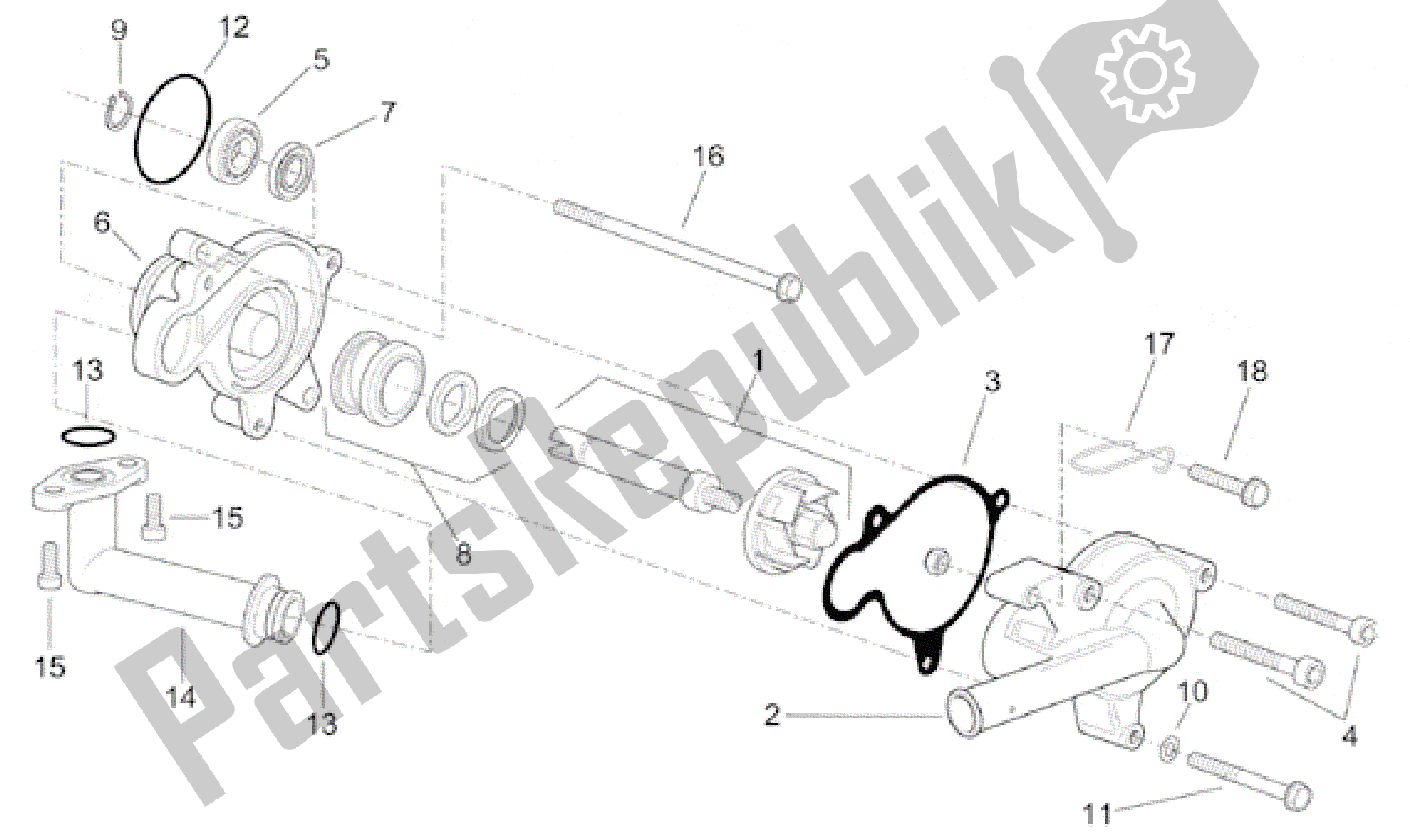 Toutes les pièces pour le Pompe à Eau du Aprilia Leonardo 250 1999 - 2001