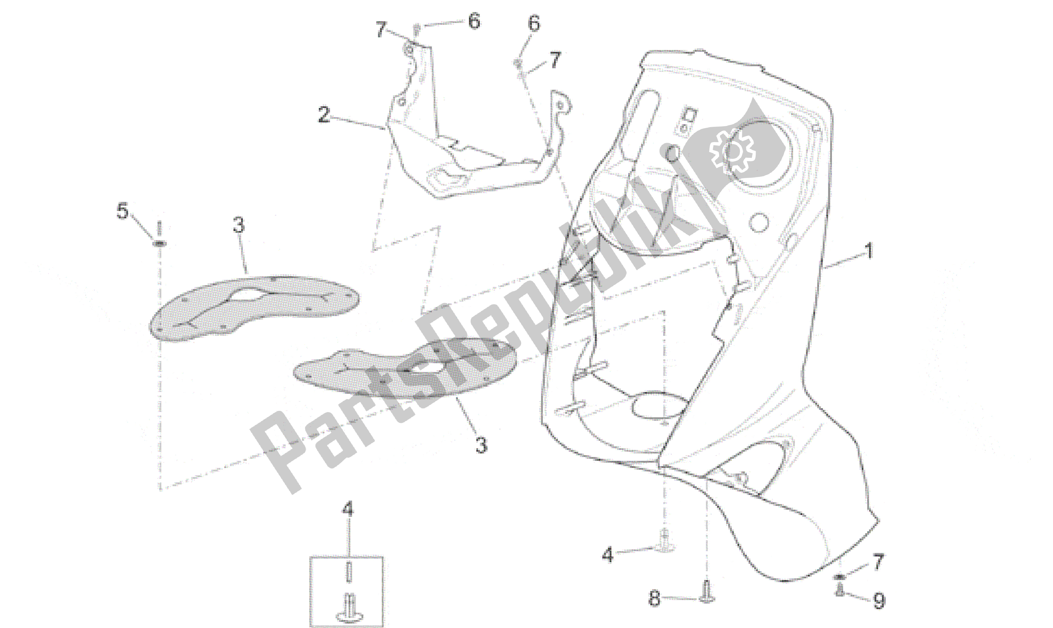 All parts for the Front Body - Front Fairing of the Aprilia Leonardo 250 2001