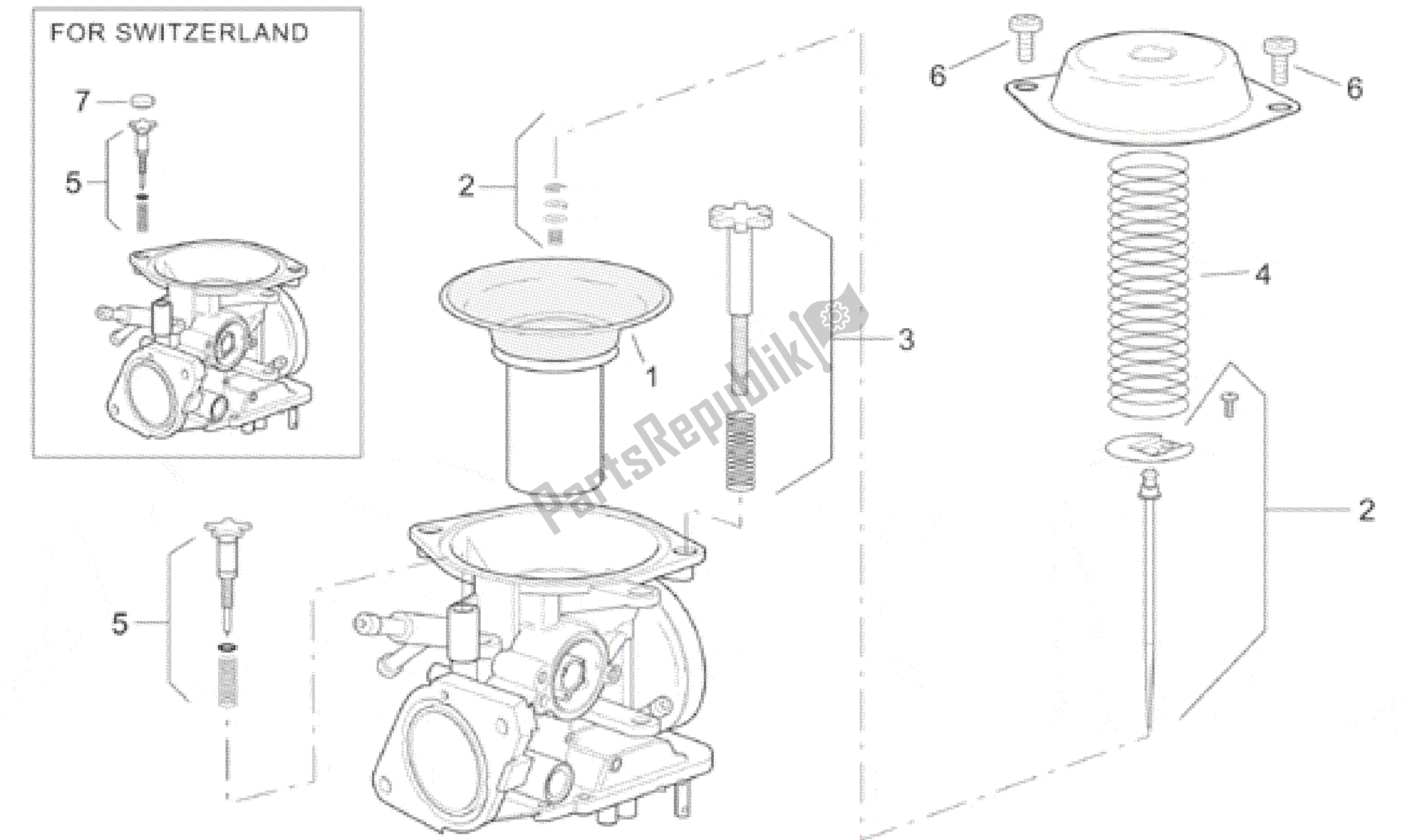 Tutte le parti per il Carburatore I del Aprilia Leonardo 250 2001