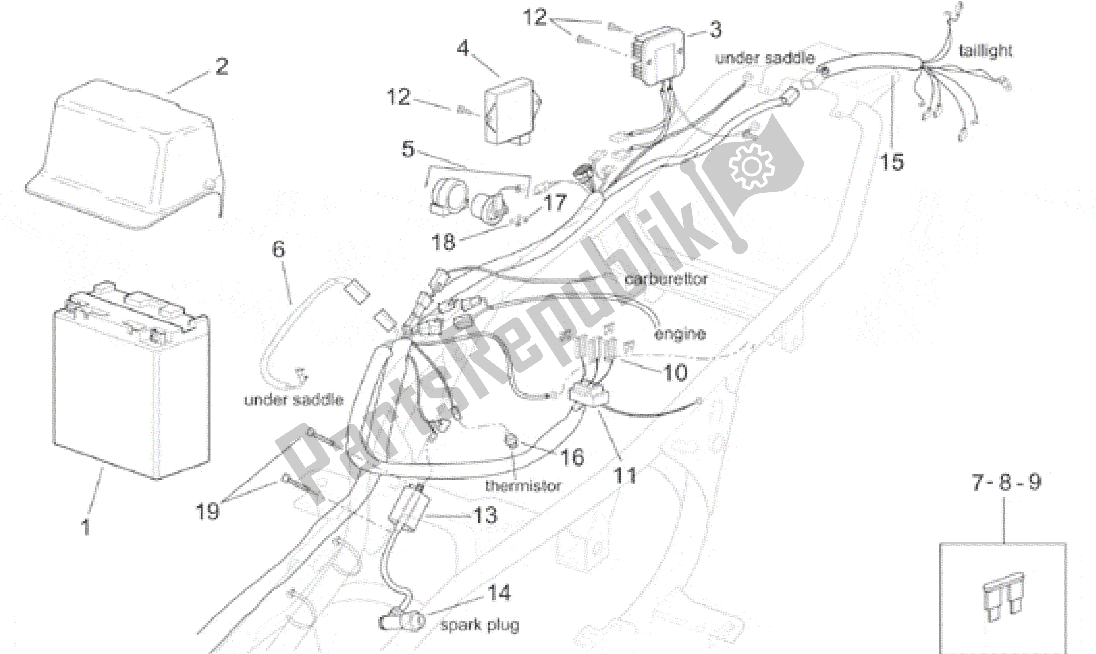 All parts for the Electrical System Ii of the Aprilia Leonardo 250 2001