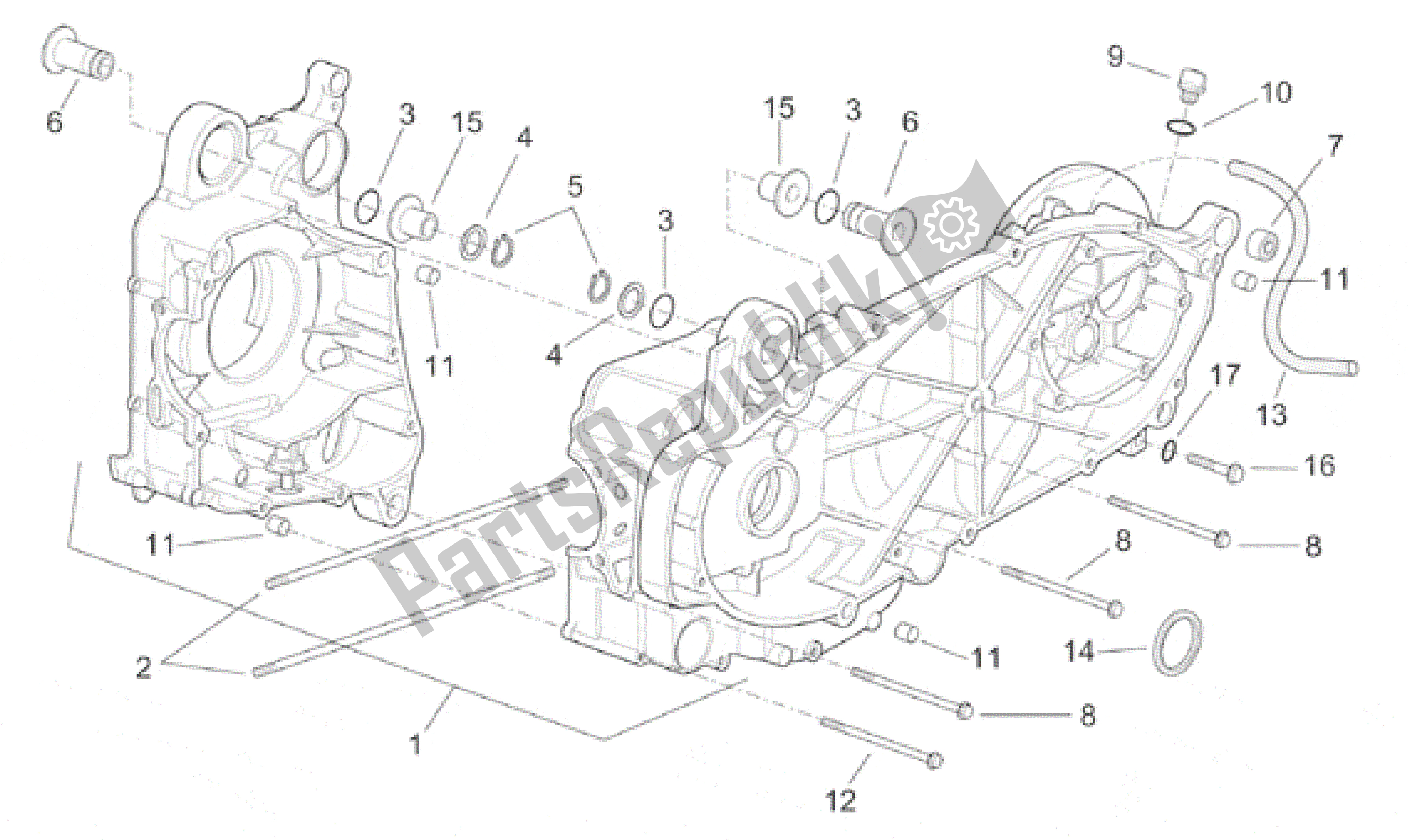 Todas las partes para Caja Del Cigüeñal de Aprilia Leonardo 250 2001