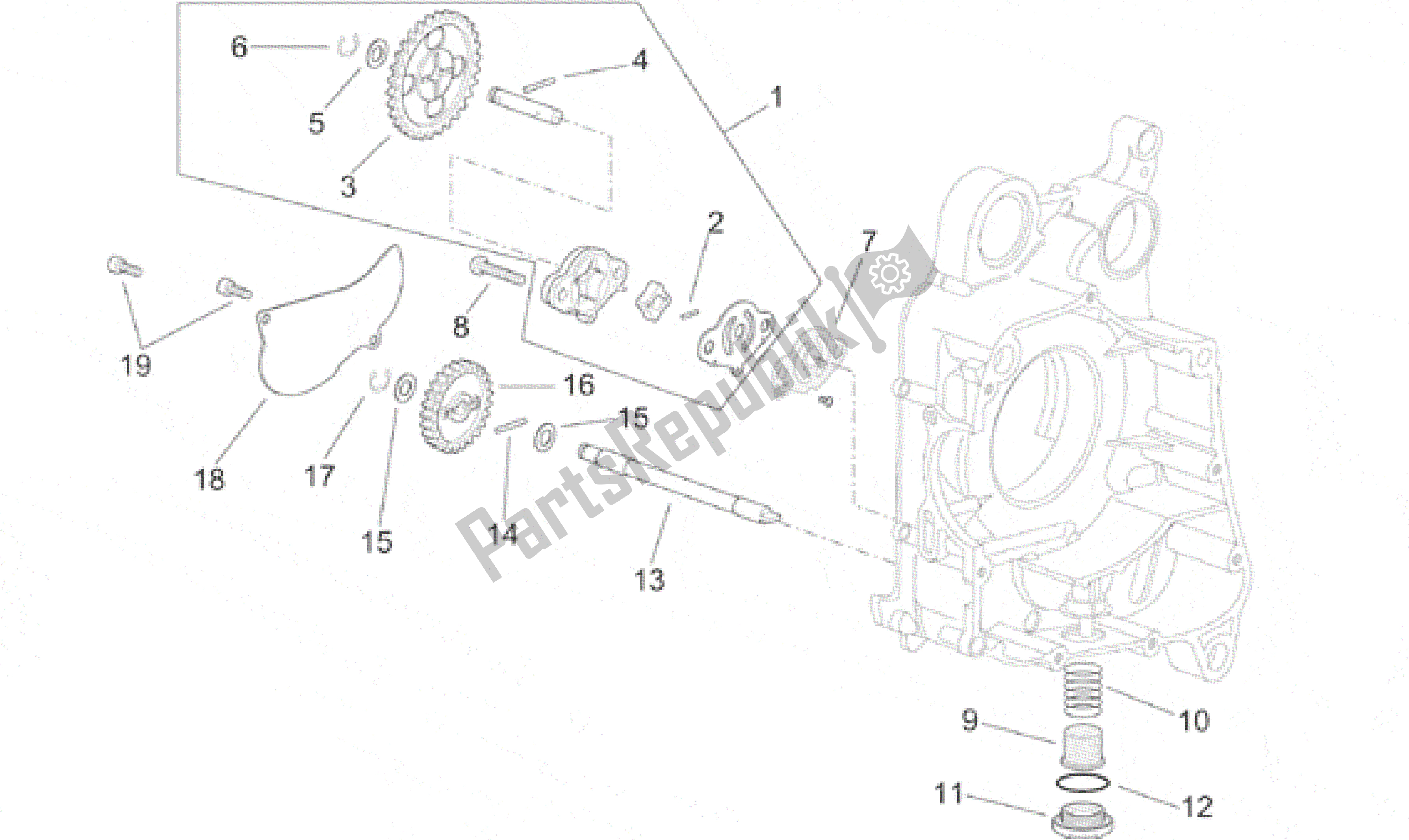 All parts for the Oil Pump of the Aprilia Leonardo 250 2001