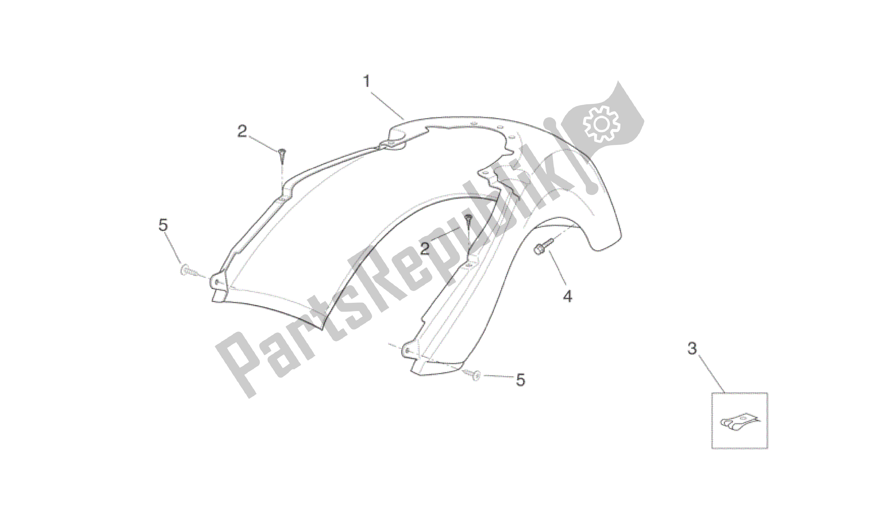All parts for the Rear Body Ii of the Aprilia Scarabeo 125 2004 - 2006