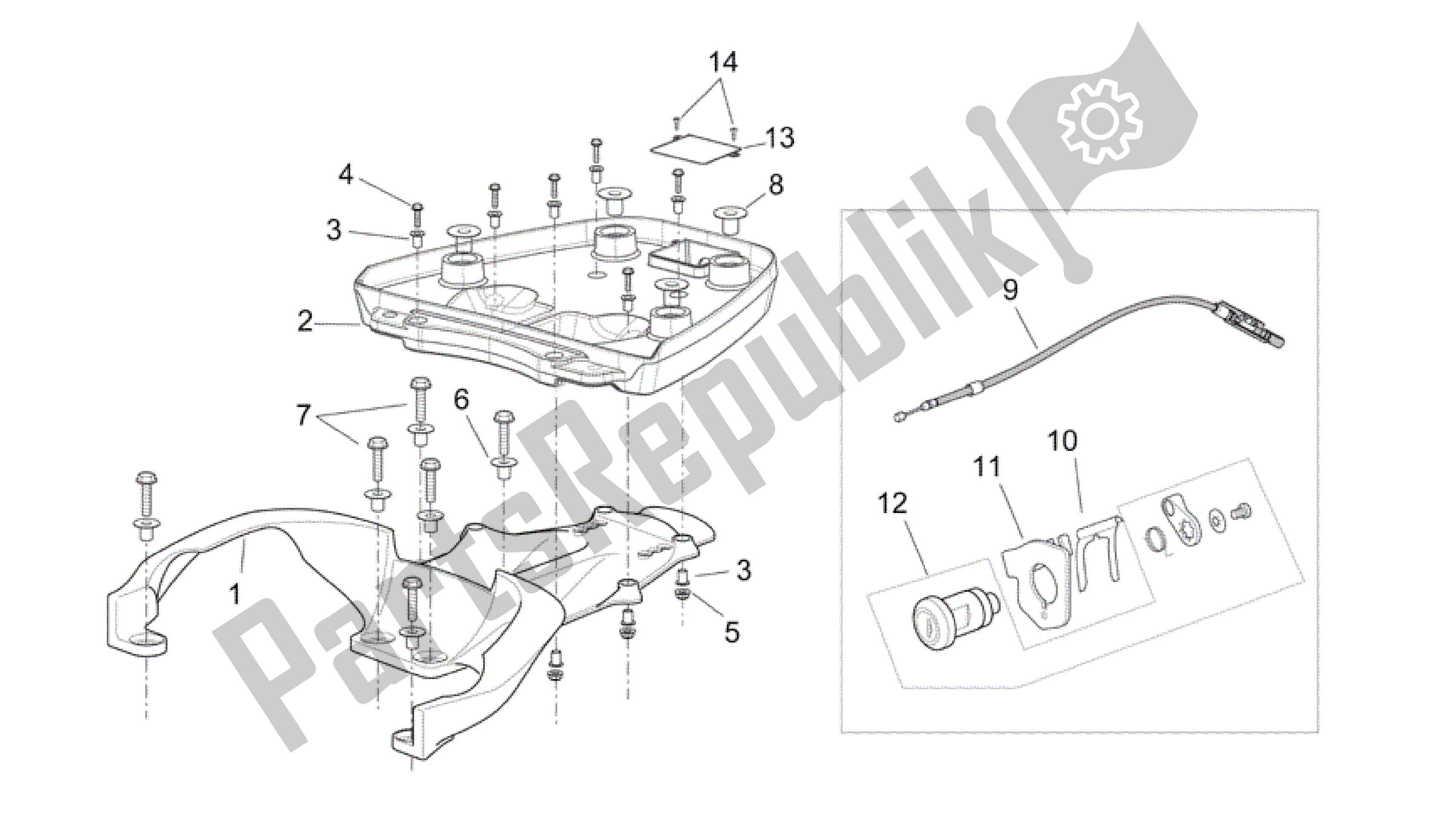 All parts for the Rear Body Iii of the Aprilia Scarabeo 125 2004 - 2006