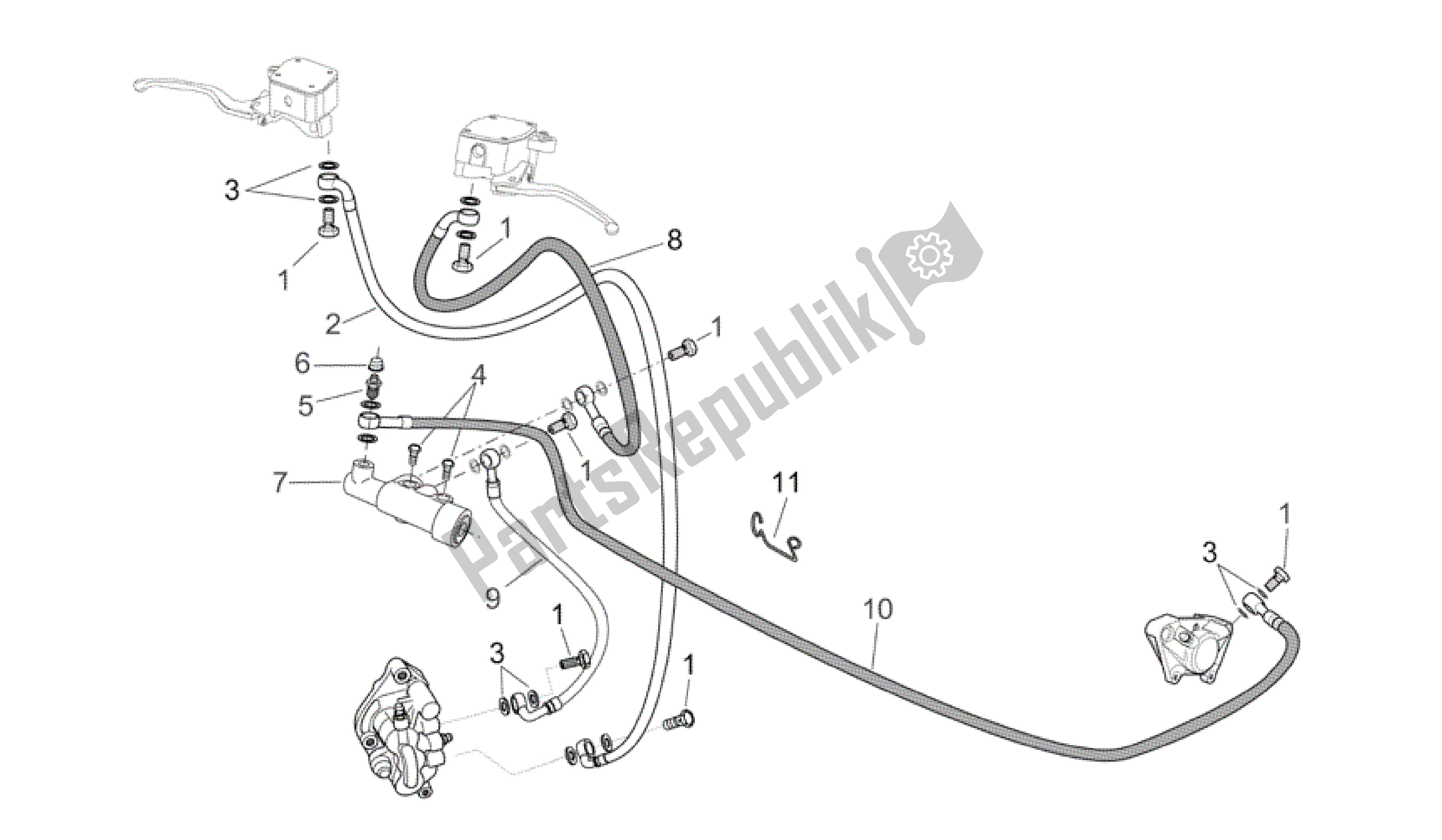 Toutes les pièces pour le Système De Freinage Avant / Arrière du Aprilia Scarabeo 125 2004 - 2006