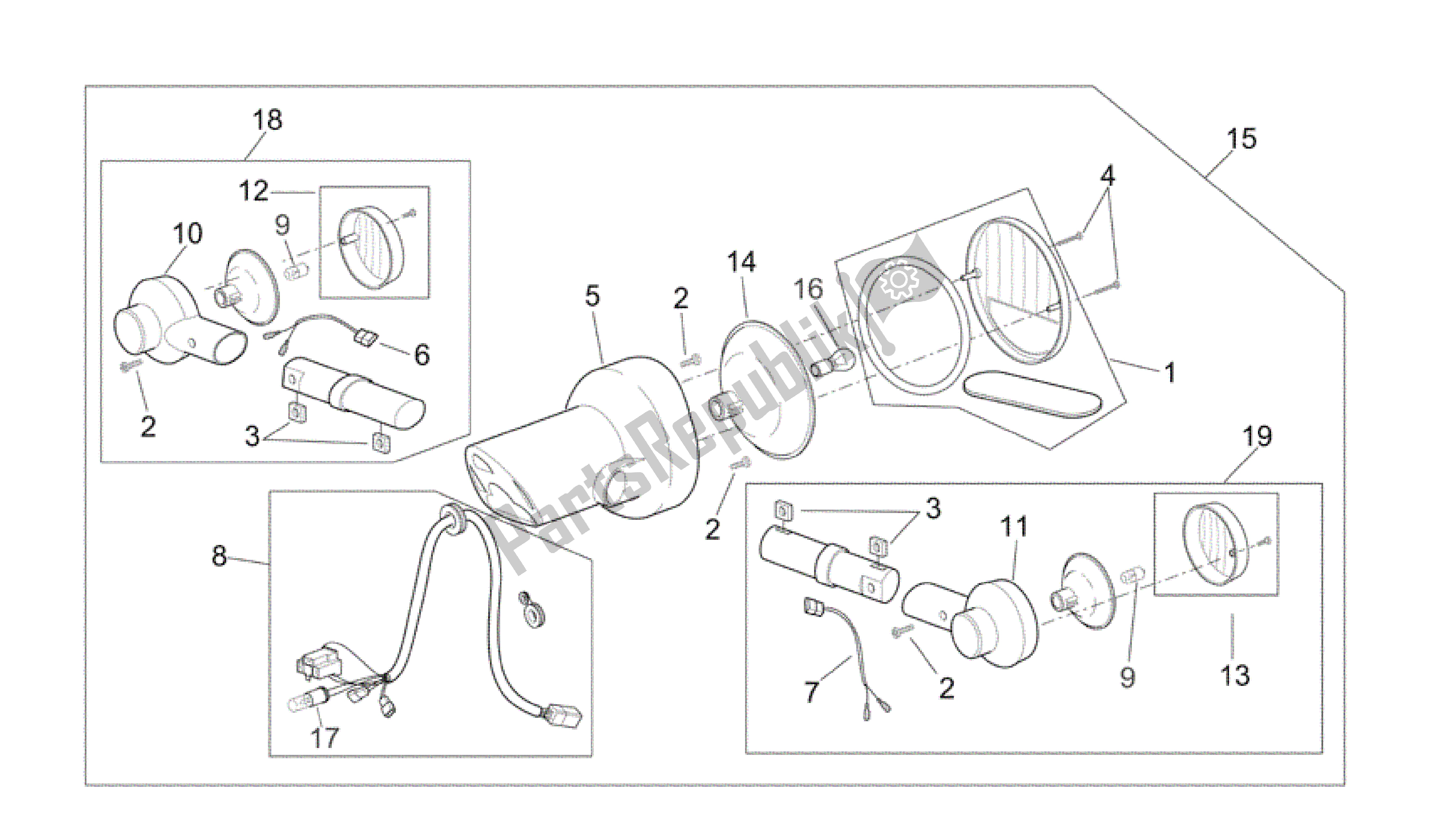 Todas as partes de Luz Traseira do Aprilia Scarabeo 125 2004 - 2006