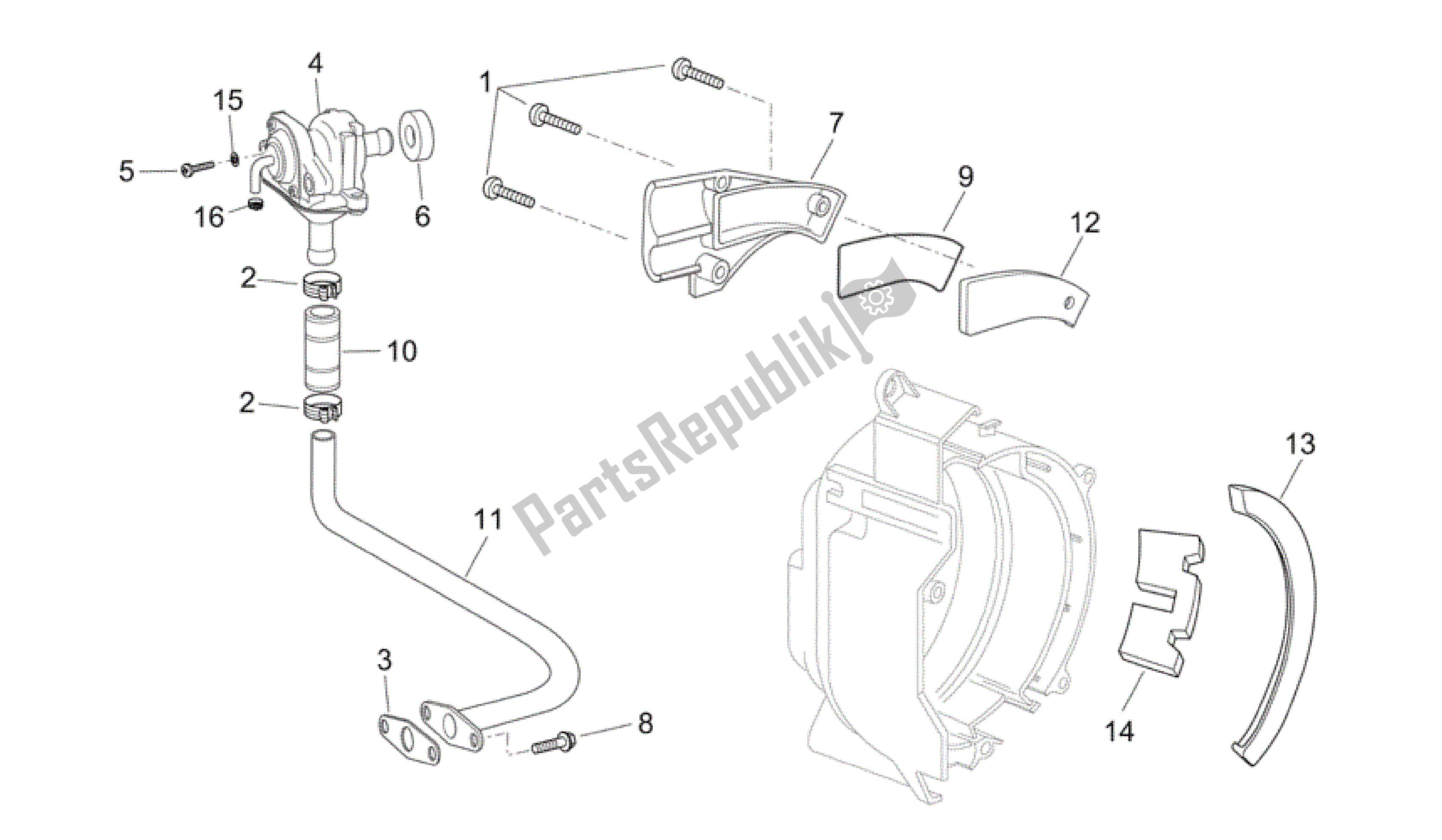 Toutes les pièces pour le Air Secondaire I du Aprilia Scarabeo 125 2004 - 2006