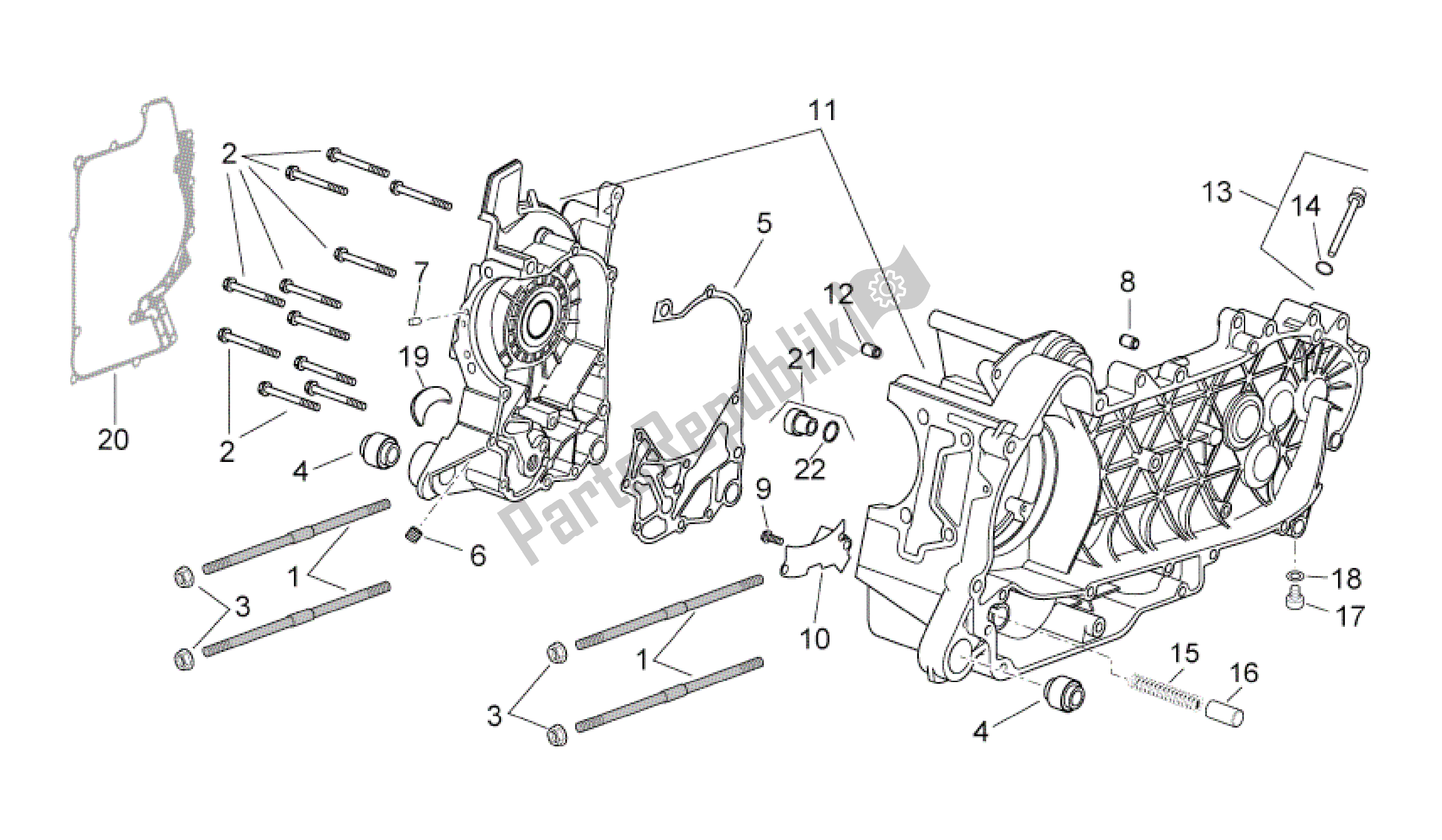 Toutes les pièces pour le Carter du Aprilia Scarabeo 125 2004 - 2006