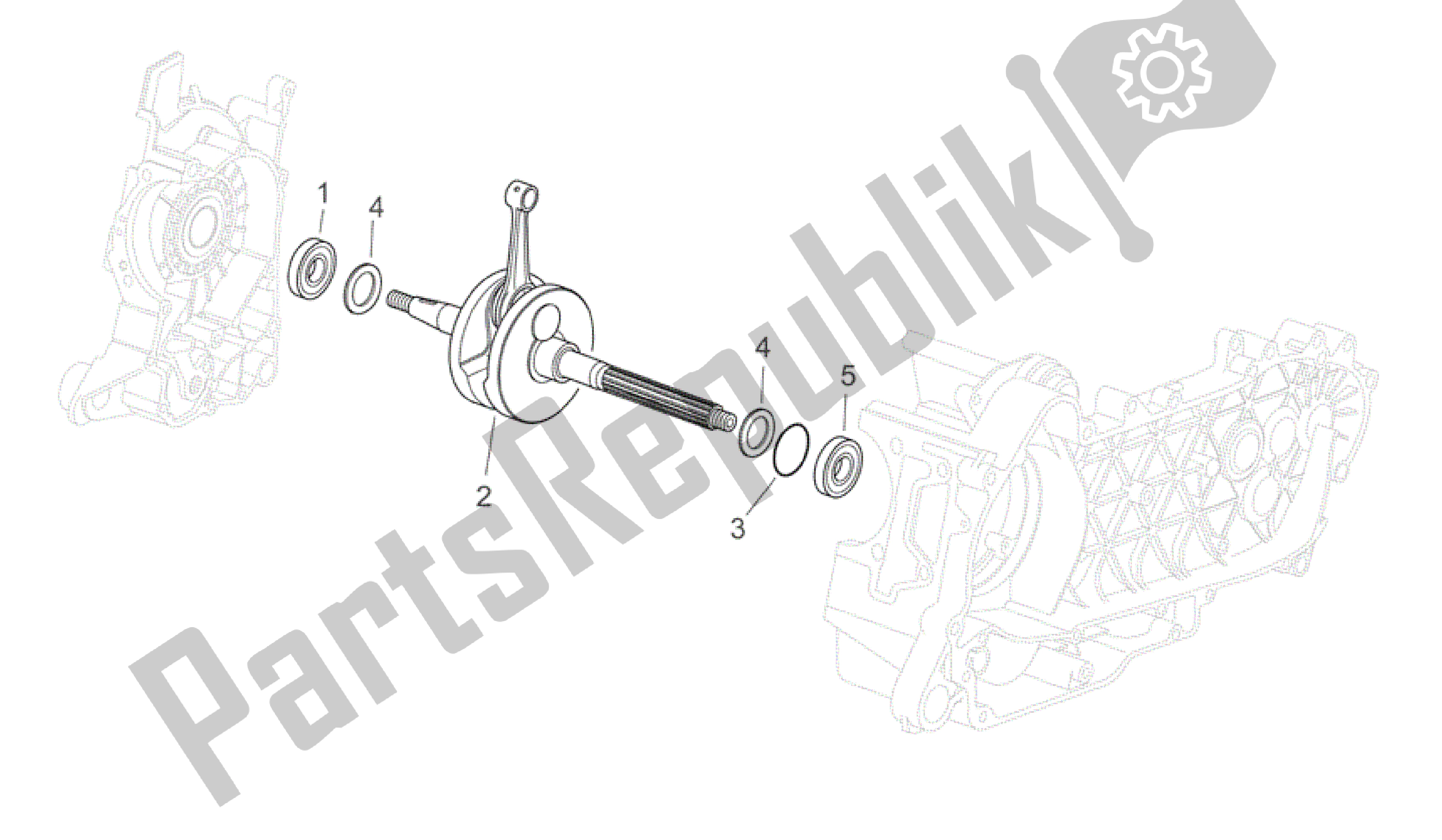 All parts for the Drive Shaft of the Aprilia Scarabeo 125 2004 - 2006