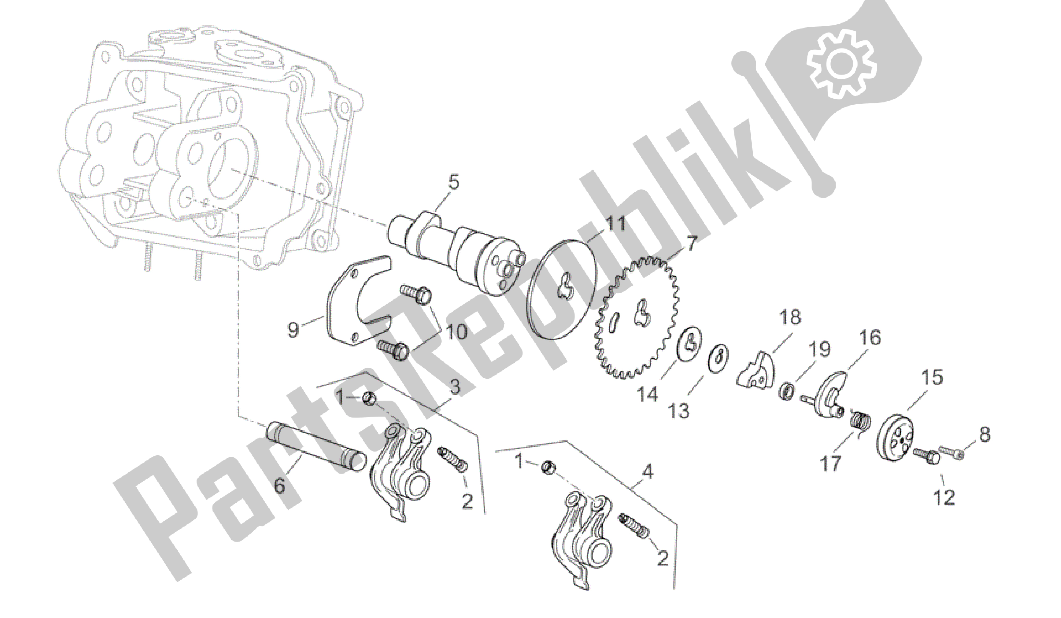 Wszystkie części do Wa? Rozrz? Dczy Aprilia Scarabeo 125 2004 - 2006