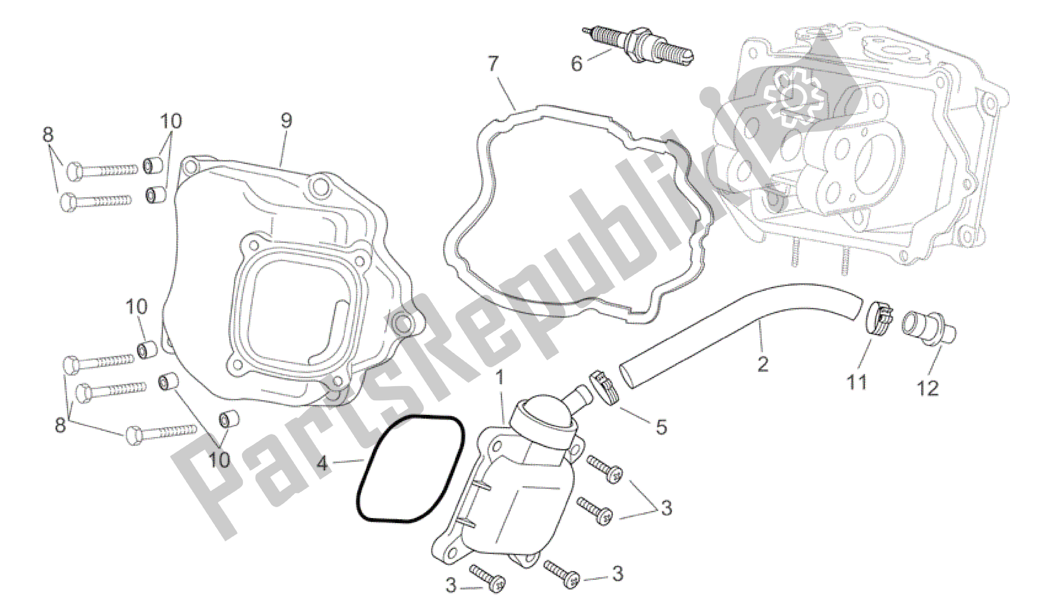 All parts for the Oil Breather Valve of the Aprilia Scarabeo 125 2004 - 2006