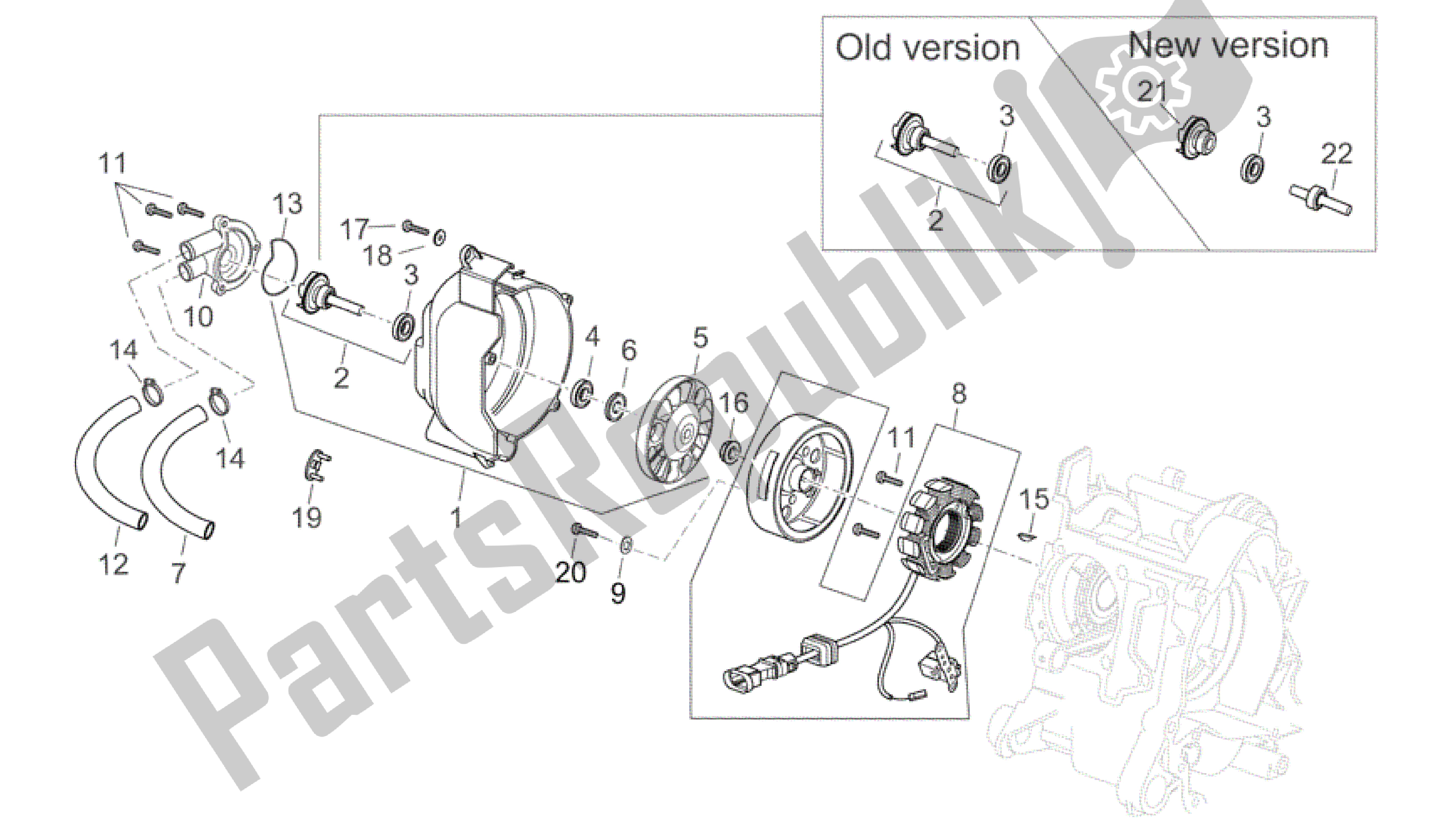 All parts for the Ignition Unit I of the Aprilia Scarabeo 125 2004 - 2006