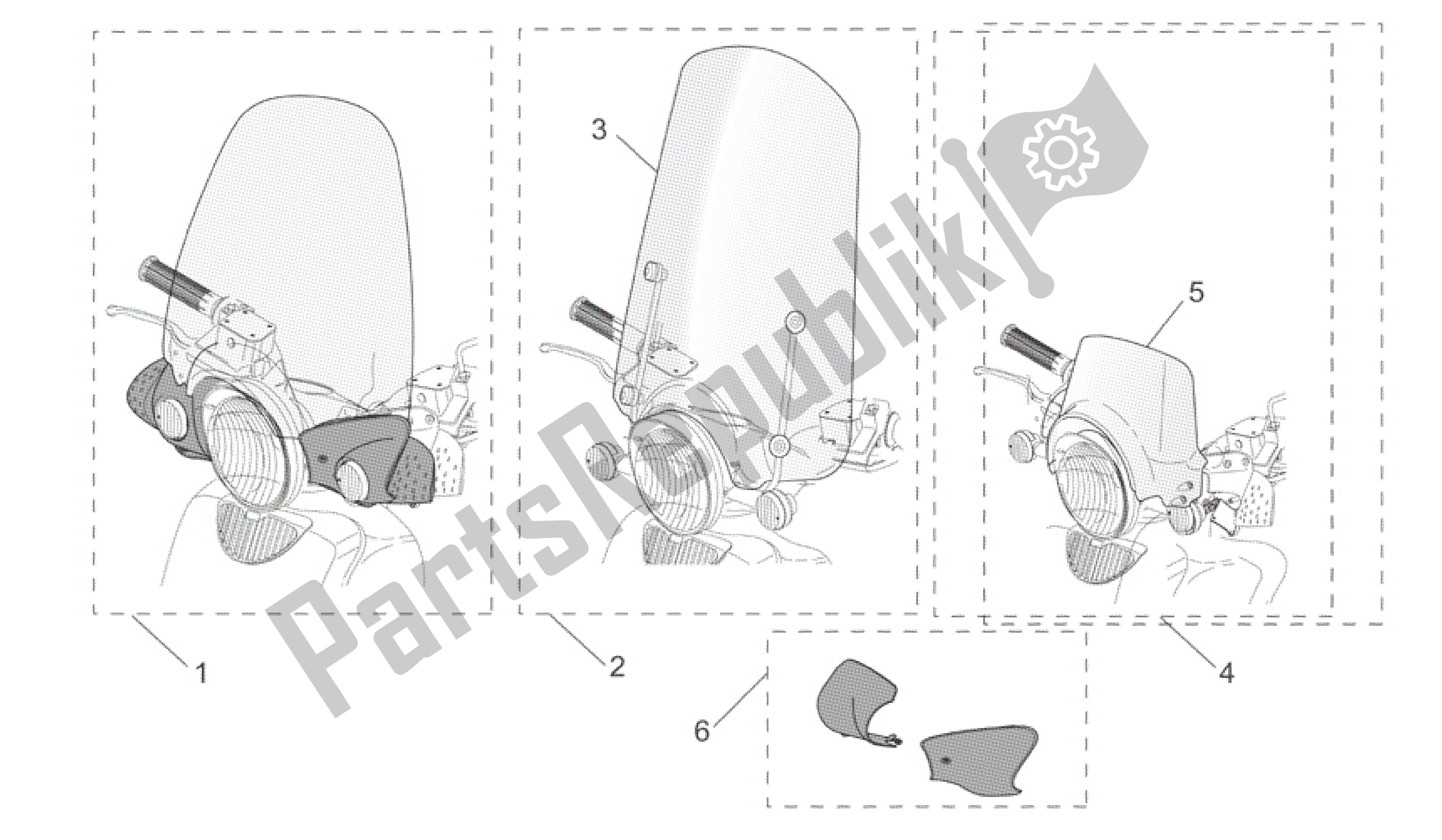 All parts for the Acc. - Windshields of the Aprilia Scarabeo 125 2004 - 2006