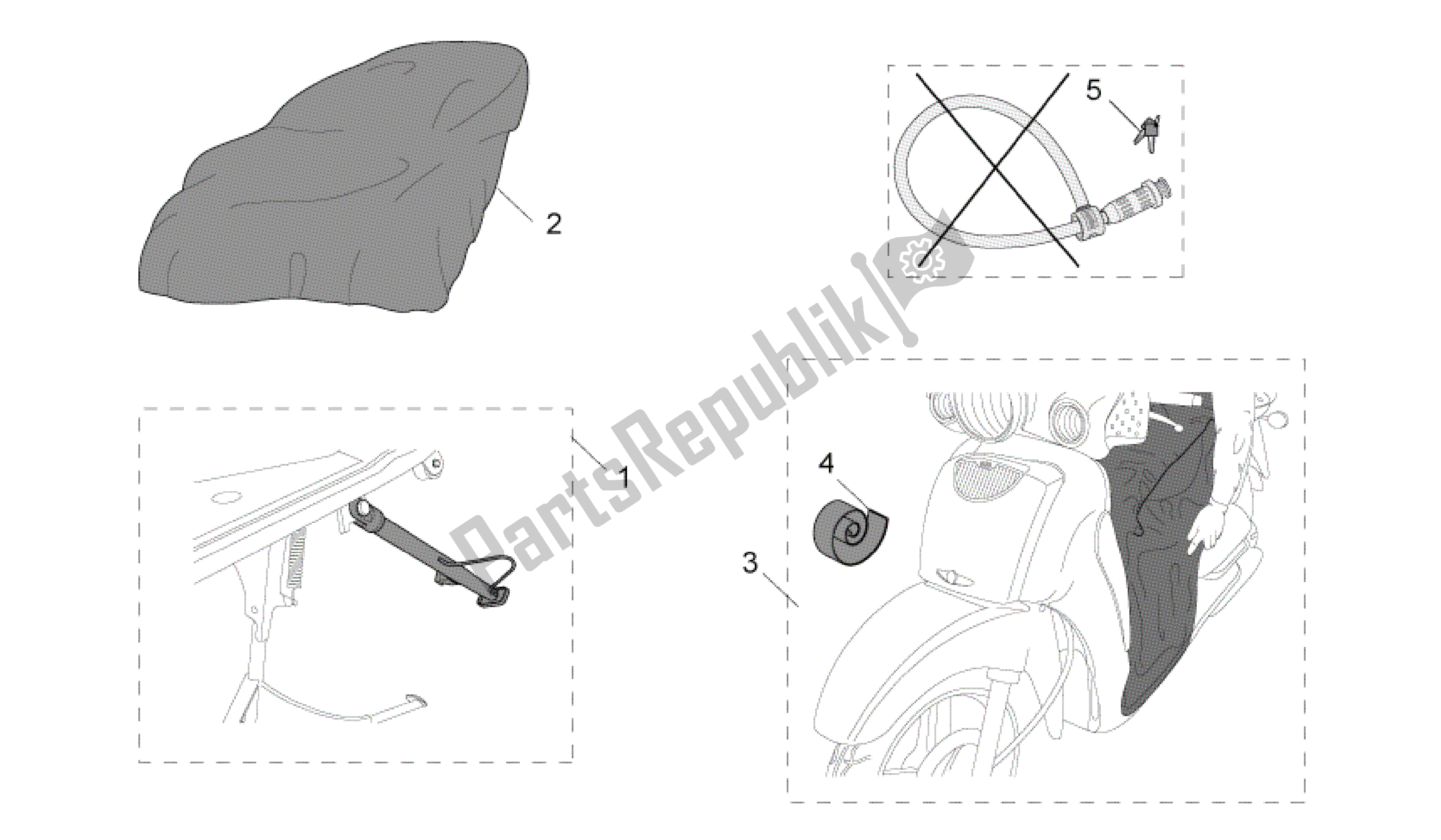 All parts for the Acc. - Various Ii of the Aprilia Scarabeo 125 2004 - 2006