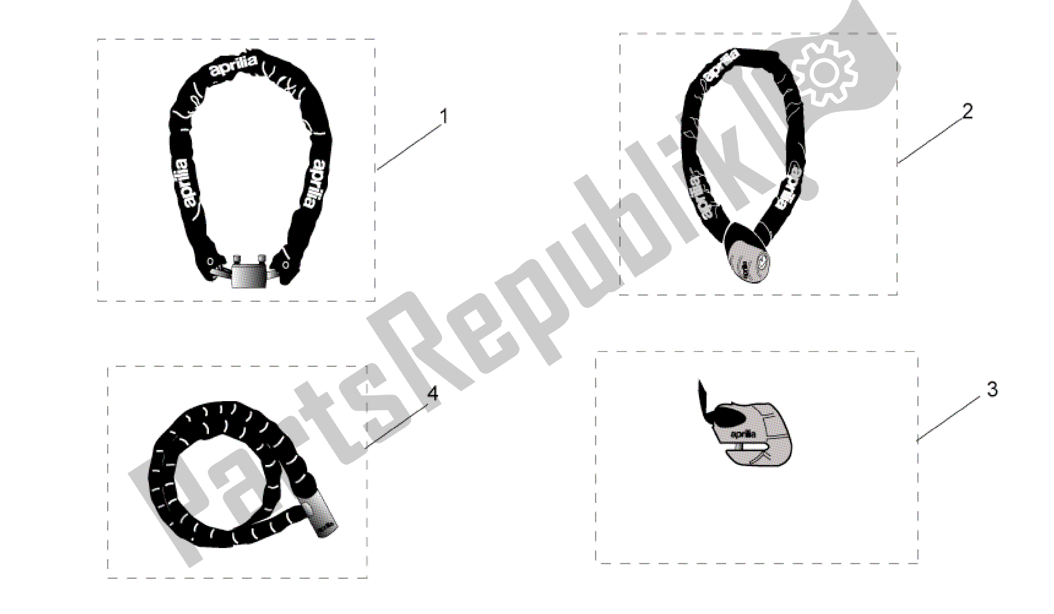 All parts for the Acc. - Mechanics Anti-theft of the Aprilia Scarabeo 125 2004 - 2006