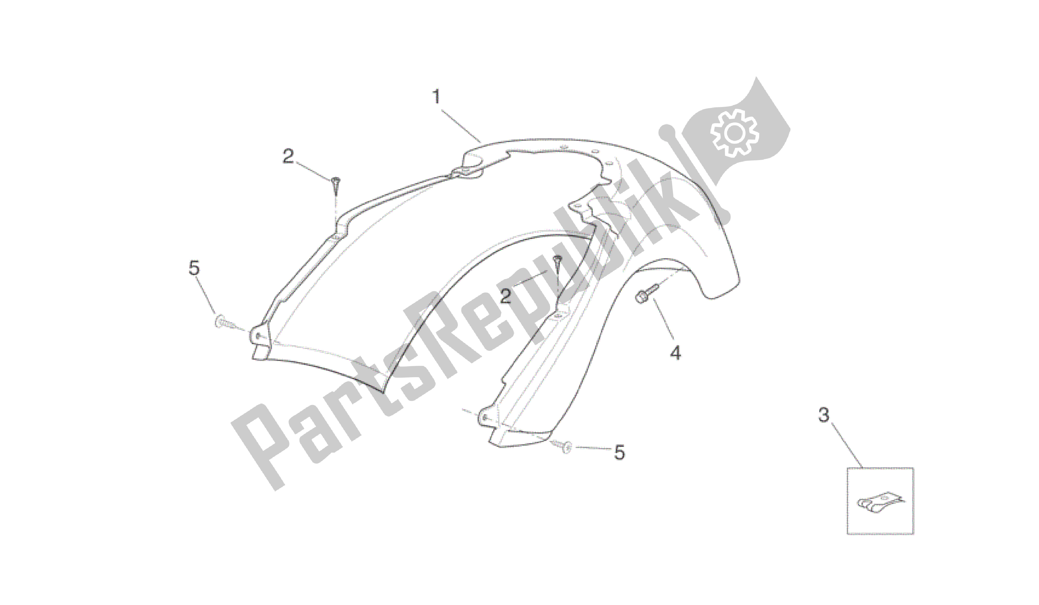 All parts for the Rear Body Ii of the Aprilia Scarabeo 250 2004 - 2006
