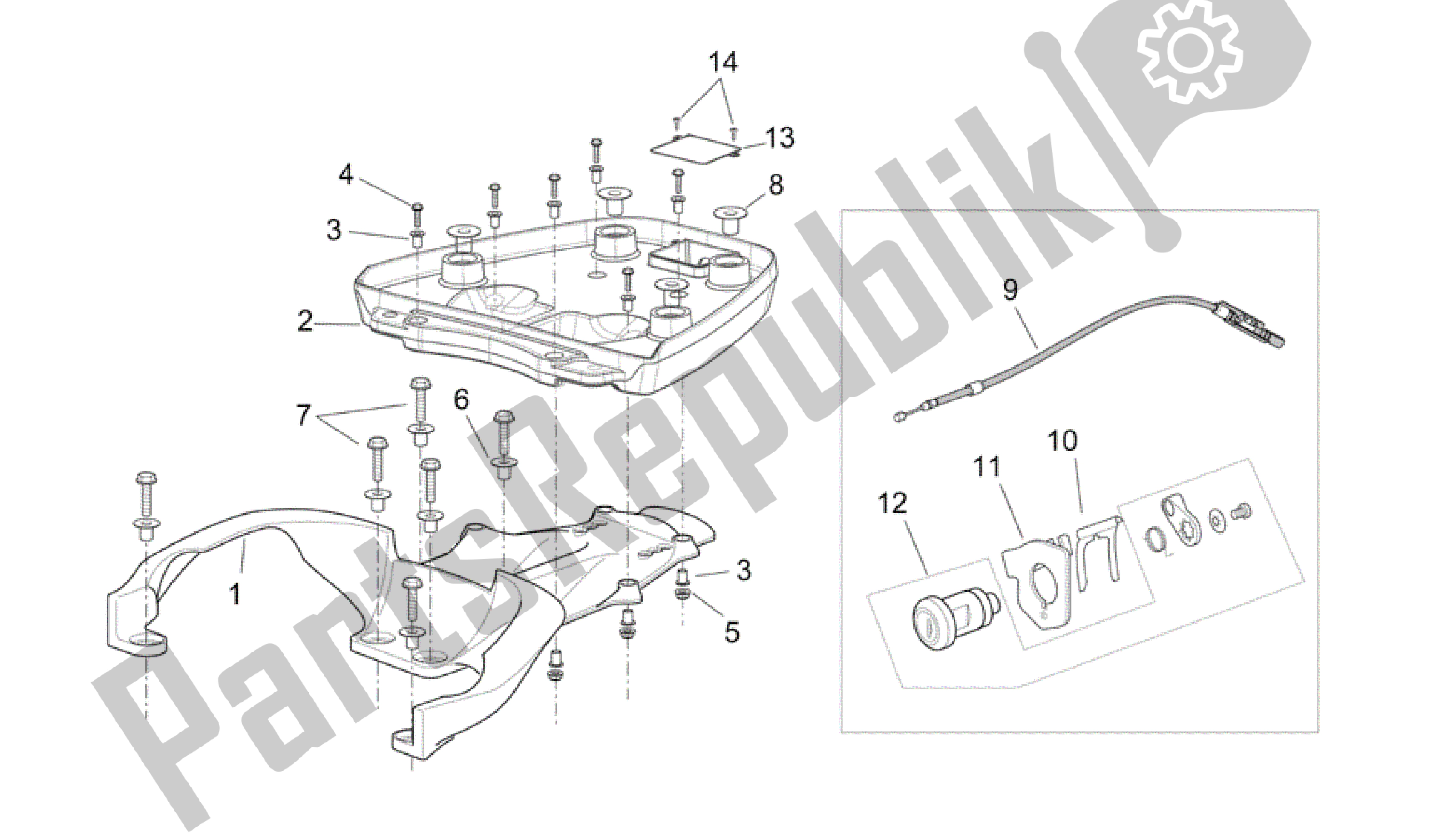 Todas las partes para Cuerpo Trasero Iii de Aprilia Scarabeo 250 2004 - 2006