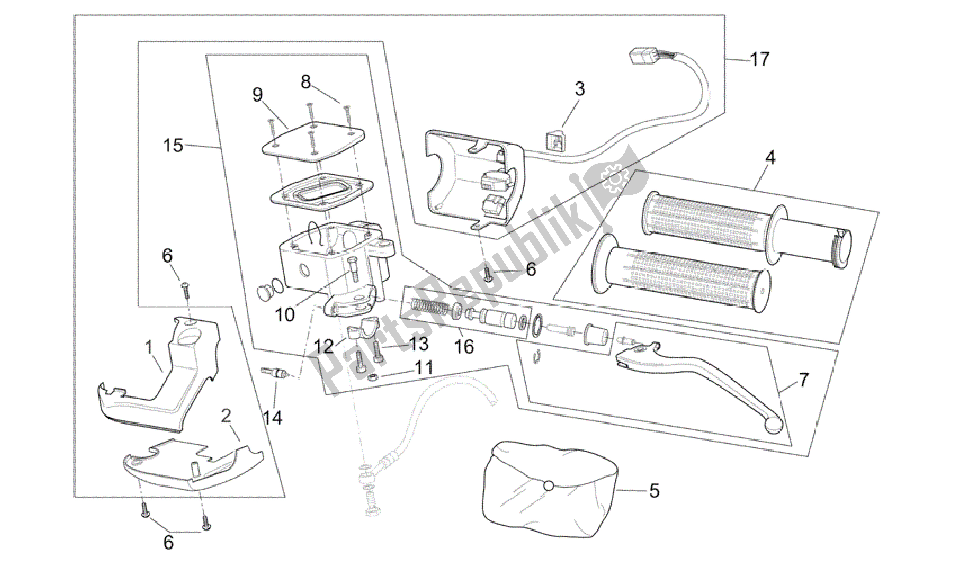 Todas las partes para Lh Controles de Aprilia Scarabeo 250 2004 - 2006