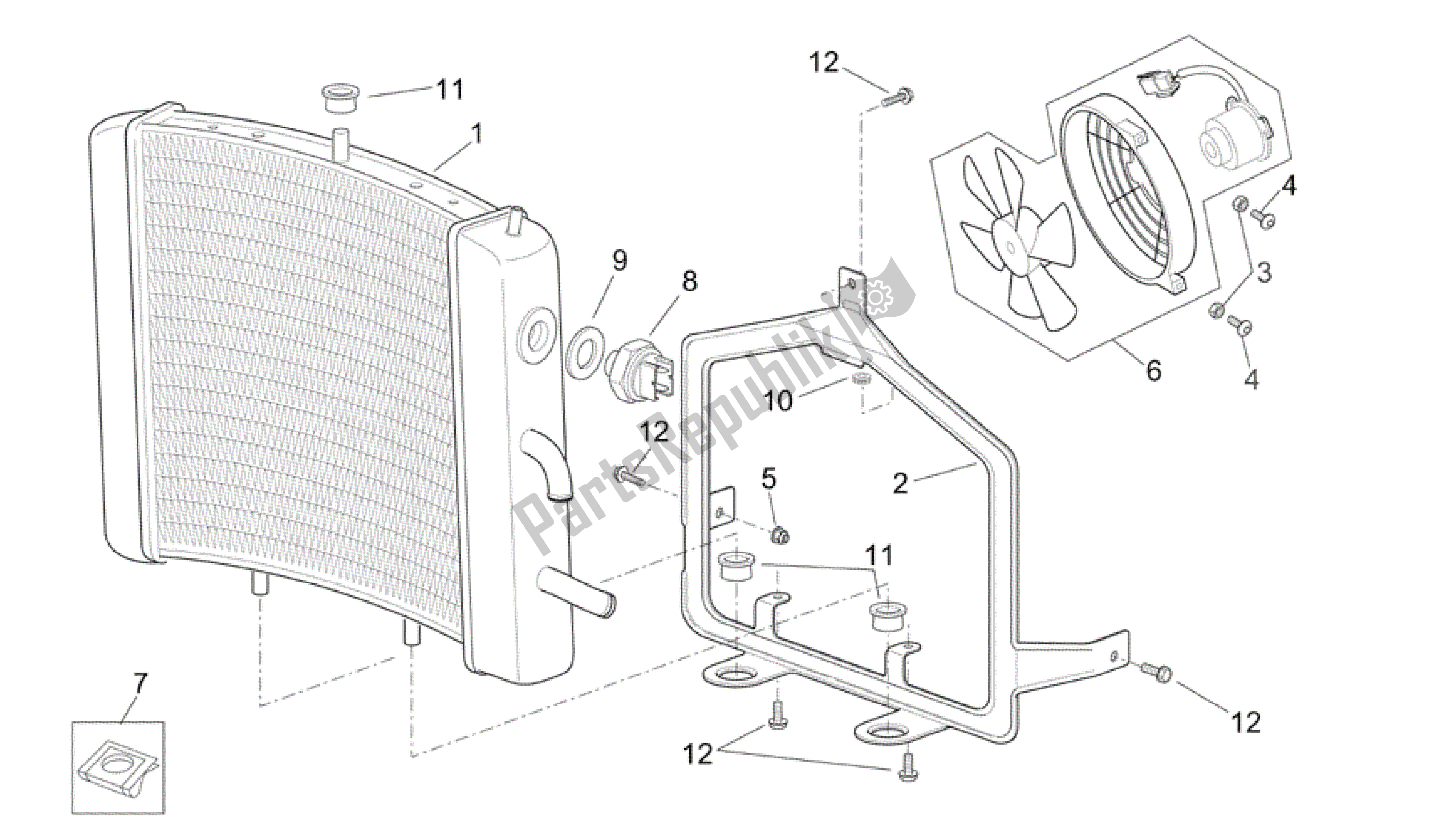 Toutes les pièces pour le Refroidisseur D'eau du Aprilia Scarabeo 250 2004 - 2006