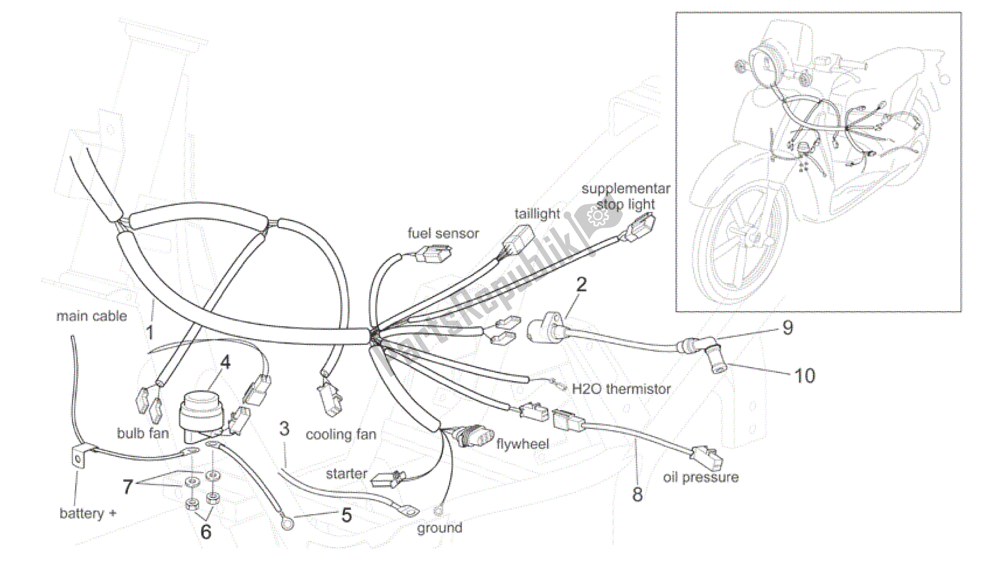 All parts for the Electrical System Ii of the Aprilia Scarabeo 250 2004 - 2006