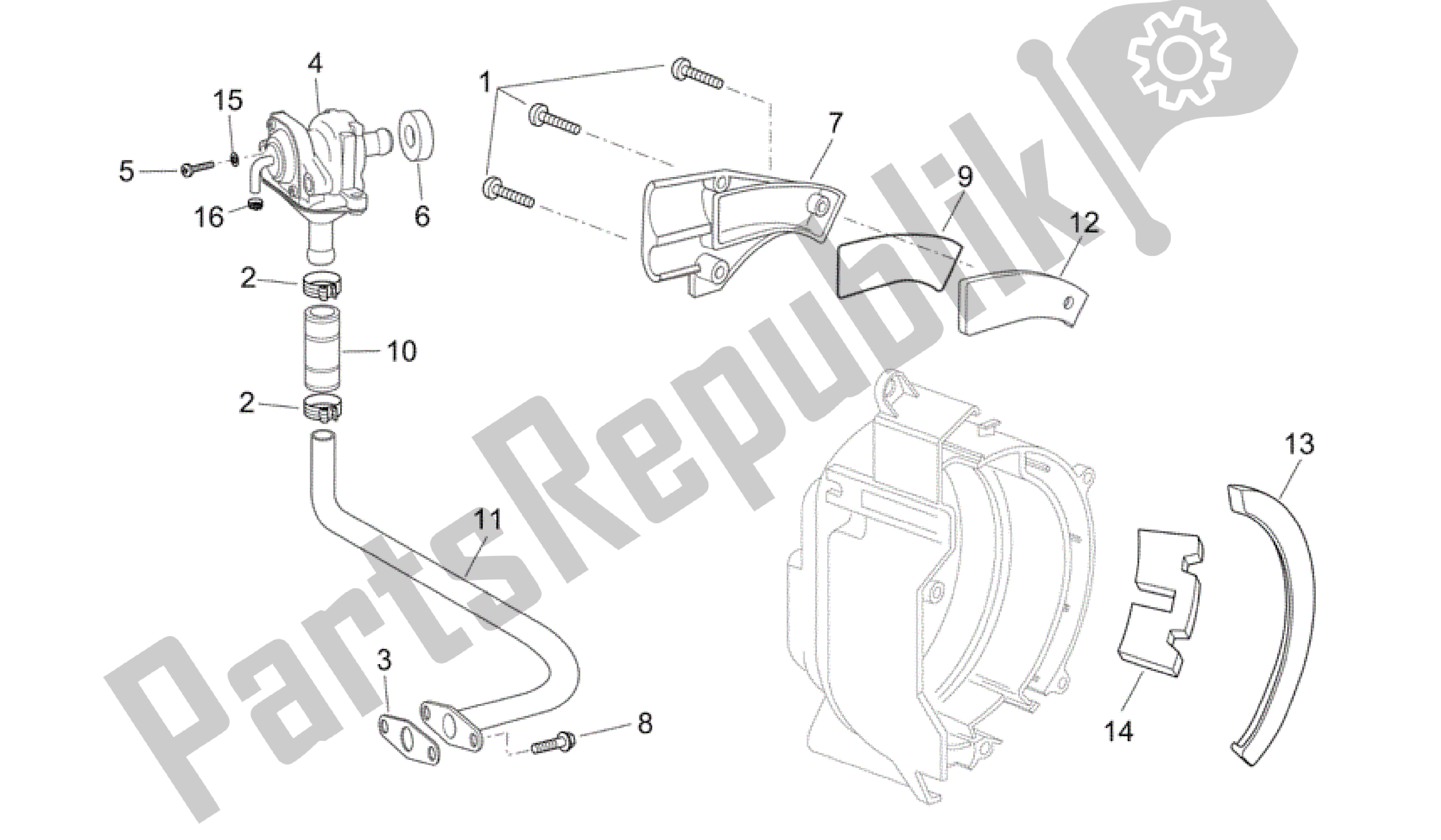 All parts for the Secondary Air I of the Aprilia Scarabeo 250 2004 - 2006