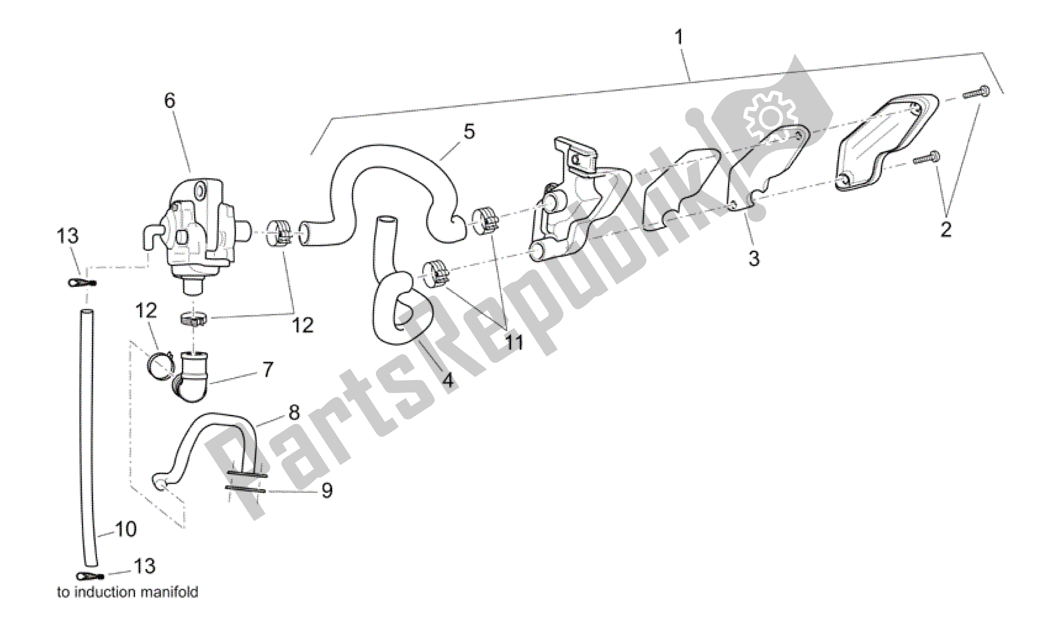 All parts for the Secondary Air Ii of the Aprilia Scarabeo 250 2004 - 2006