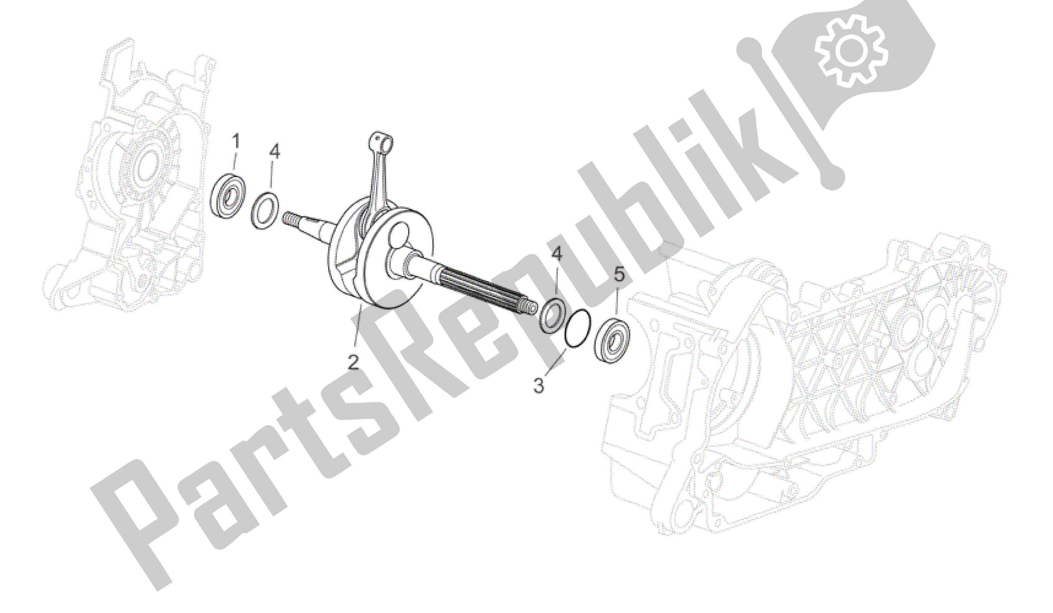 All parts for the Drive Shaft of the Aprilia Scarabeo 250 2004 - 2006