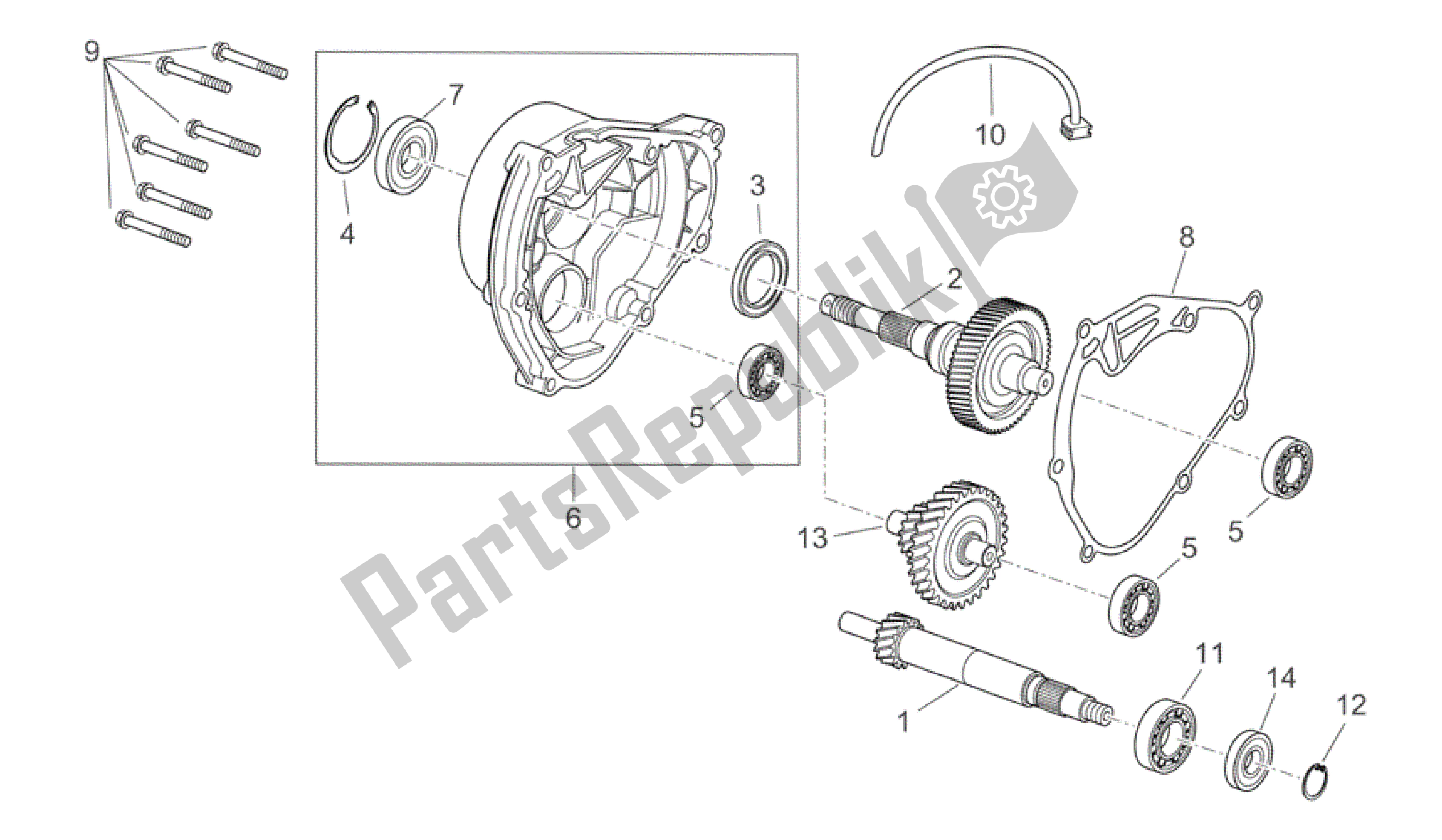 Tutte le parti per il Trasmissione del Aprilia Scarabeo 250 2004 - 2006