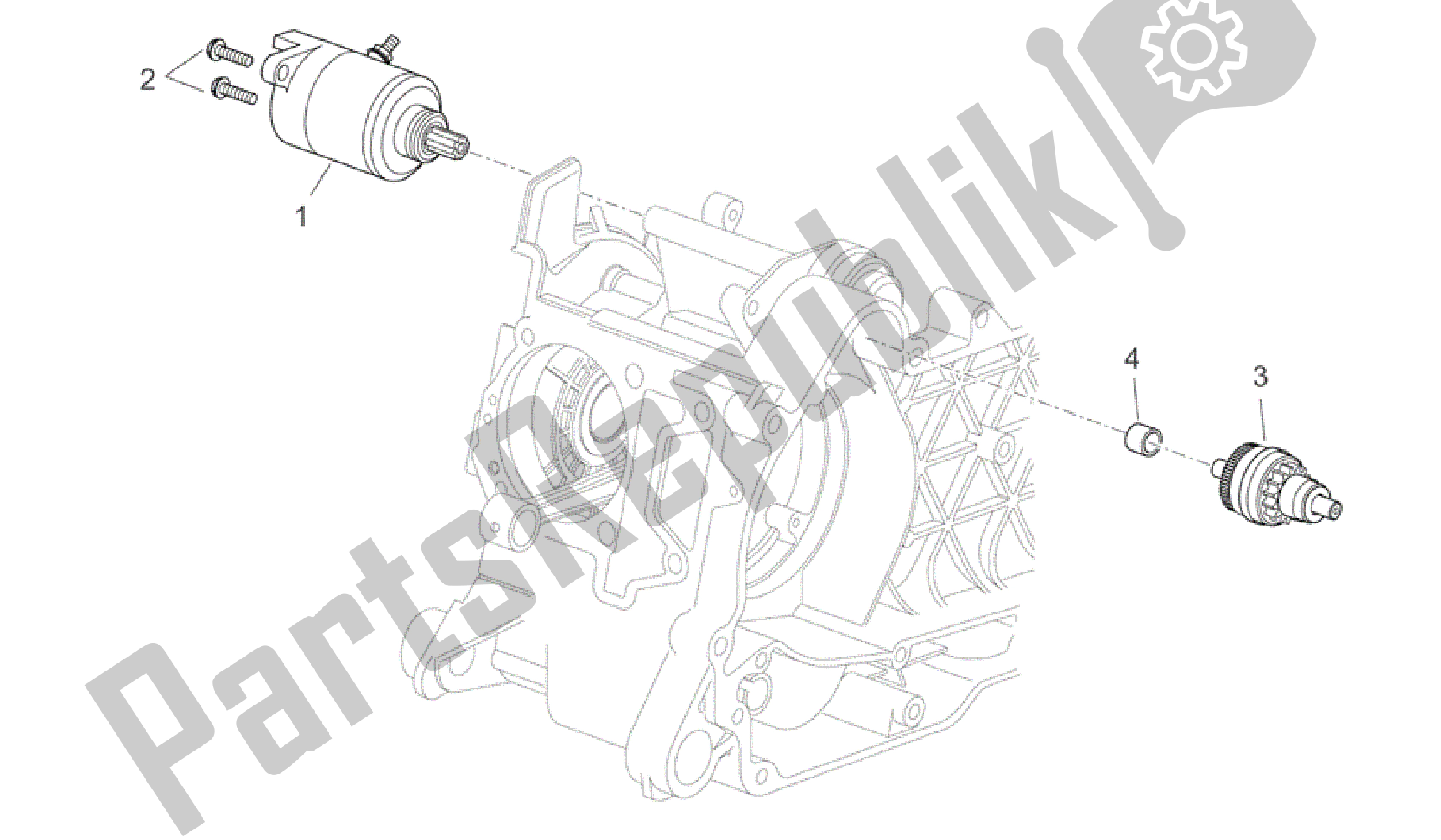 Alle onderdelen voor de Startmotor I van de Aprilia Scarabeo 250 2004 - 2006