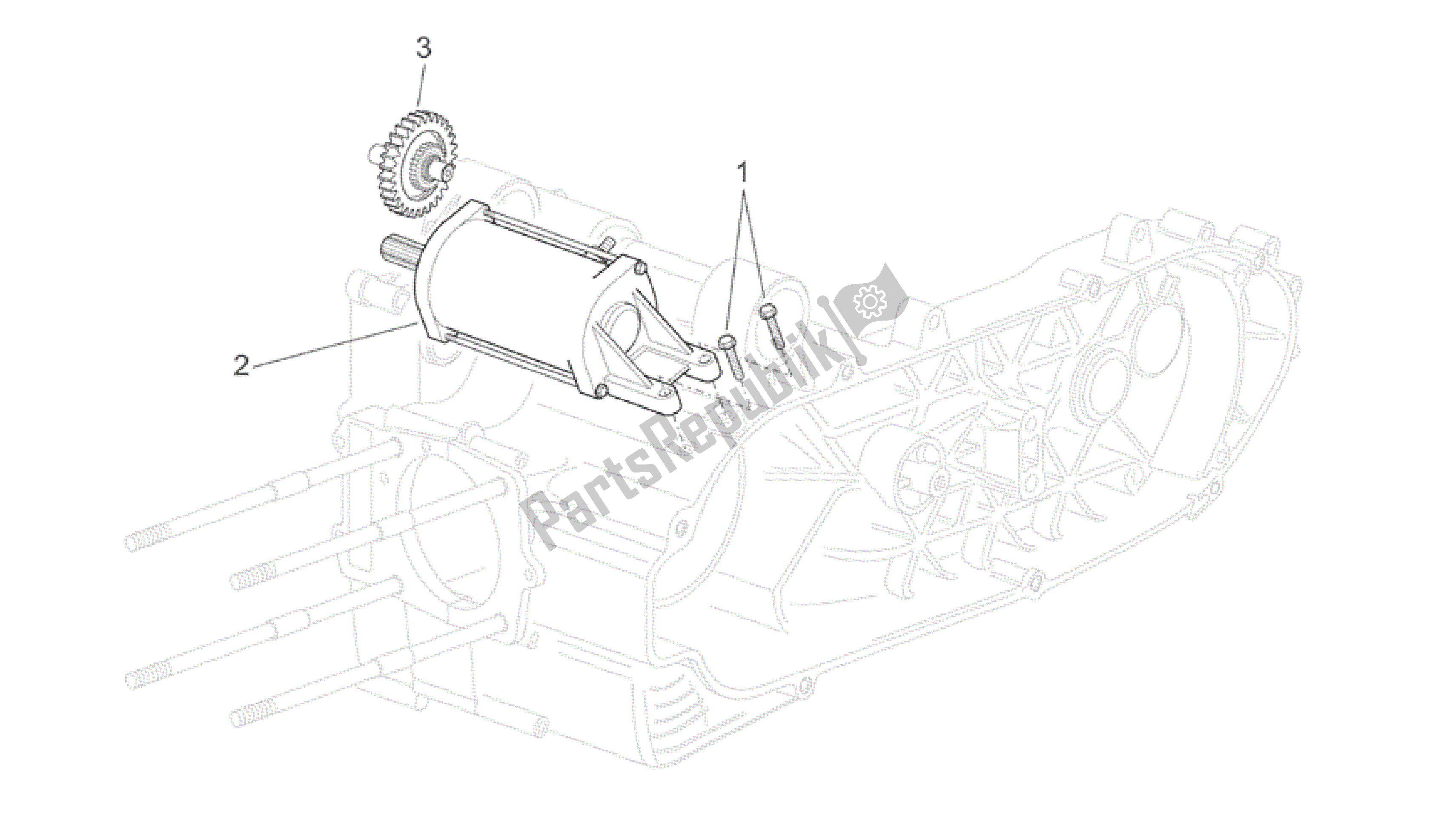 All parts for the Starter Motor Ii of the Aprilia Scarabeo 250 2004 - 2006