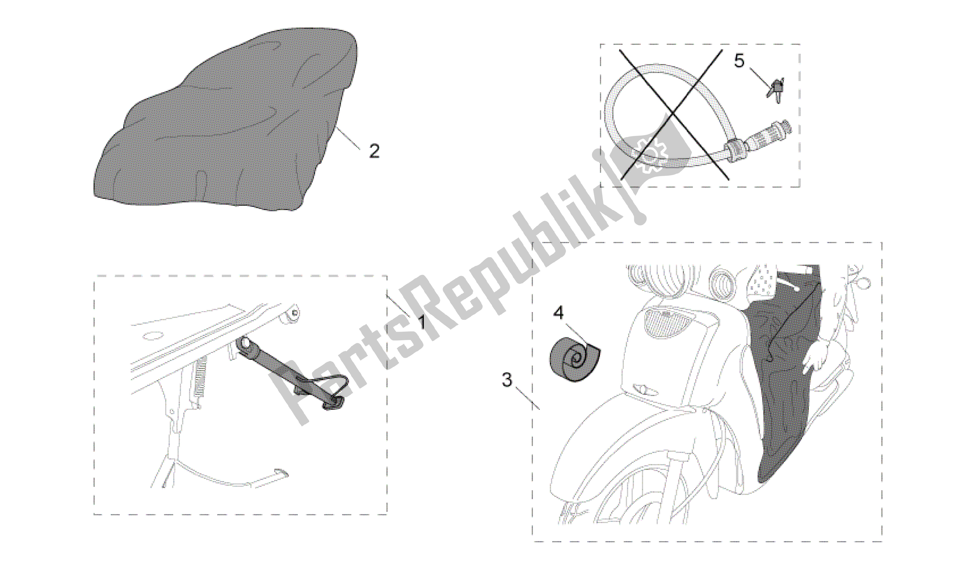 Todas las partes para Acc. - Varios Ii de Aprilia Scarabeo 250 2004 - 2006