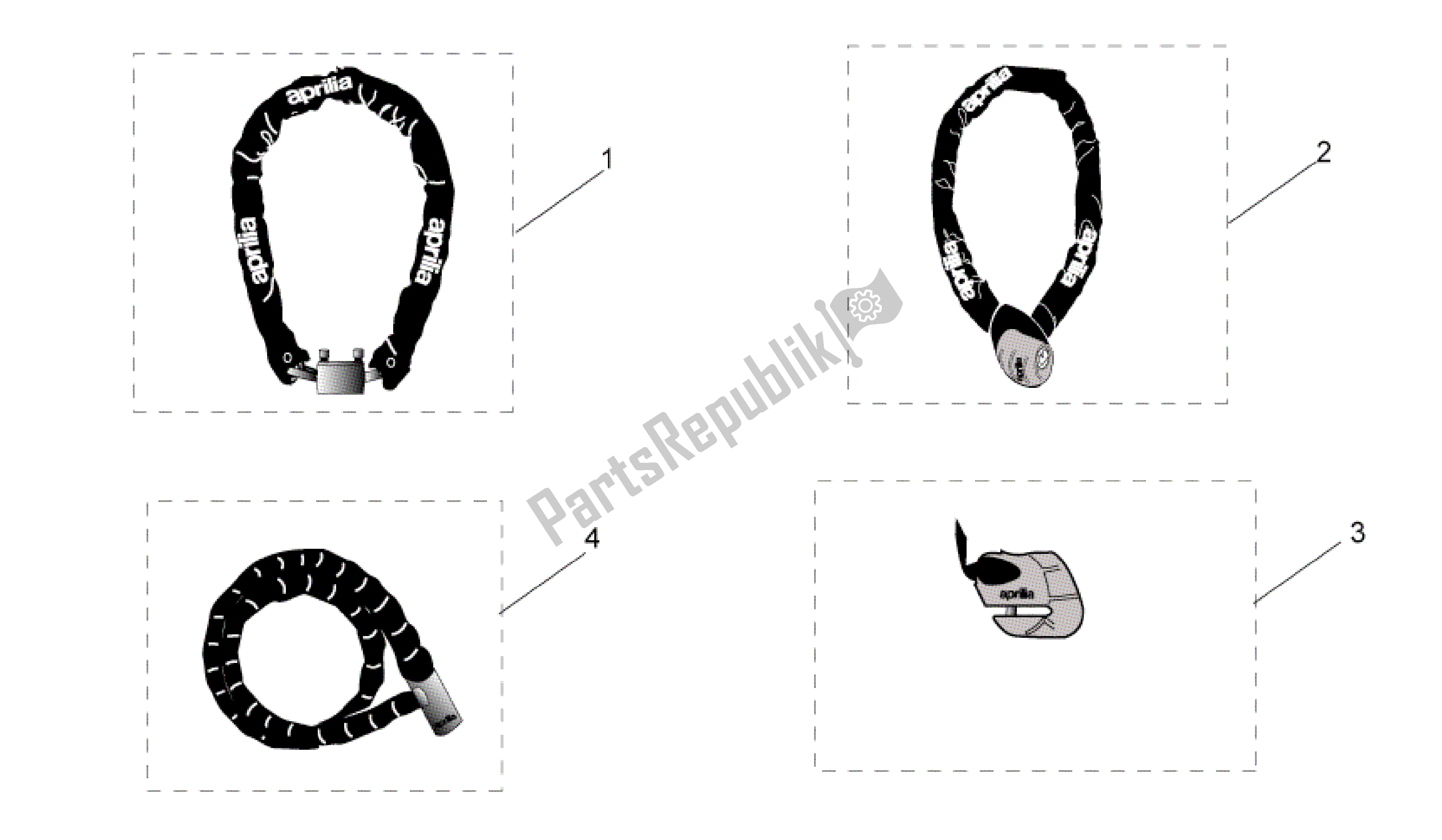 All parts for the Acc. - Mechanics Anti-theft of the Aprilia Scarabeo 250 2004 - 2006