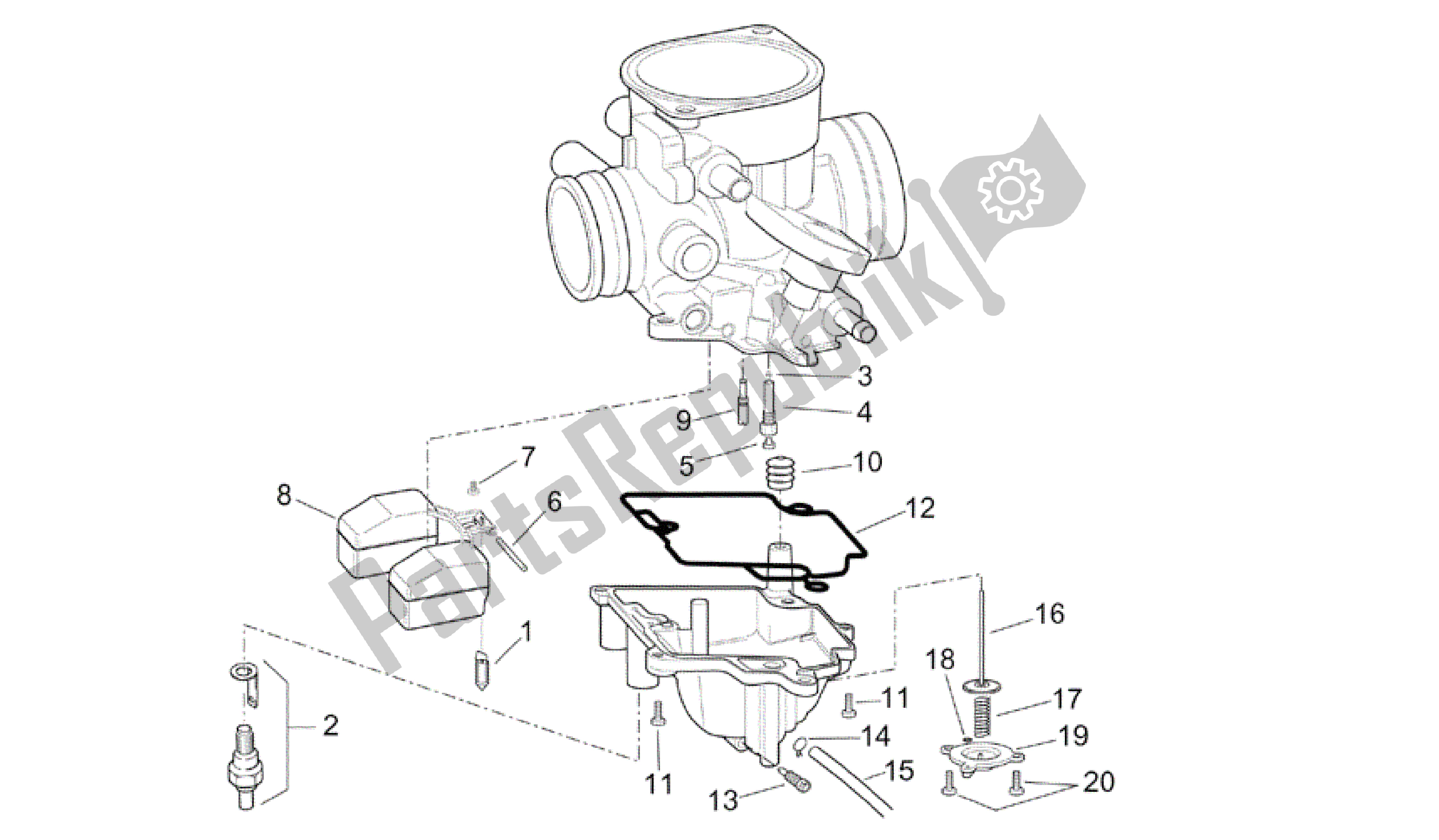 All parts for the Carburettor Iv of the Aprilia Scarabeo 125 1999 - 2004
