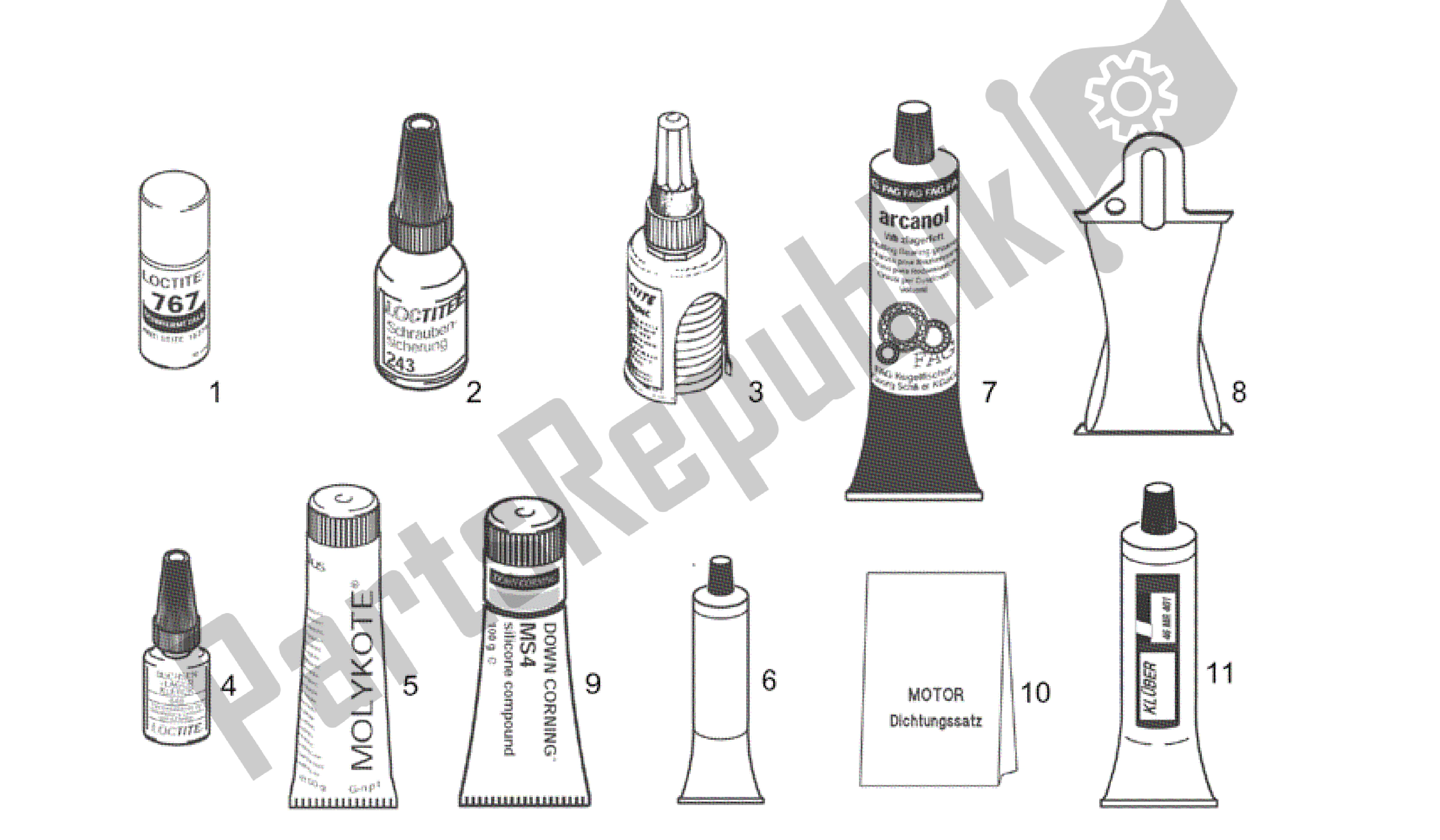 Alle onderdelen voor de Afdichtings- En Smeermiddelen van de Aprilia Scarabeo 125 1999 - 2004