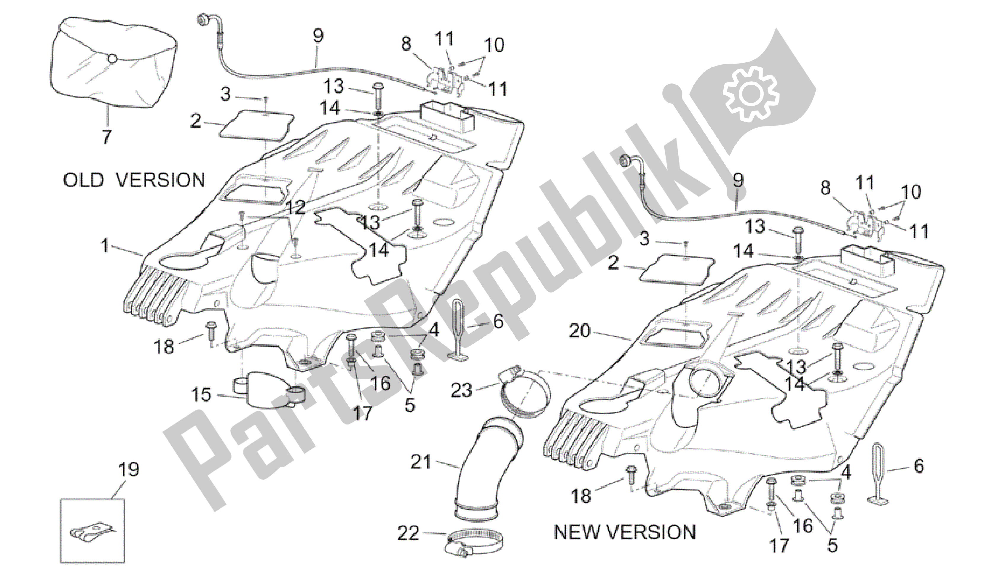 All parts for the Undersaddle of the Aprilia Scarabeo 125 1999 - 2004