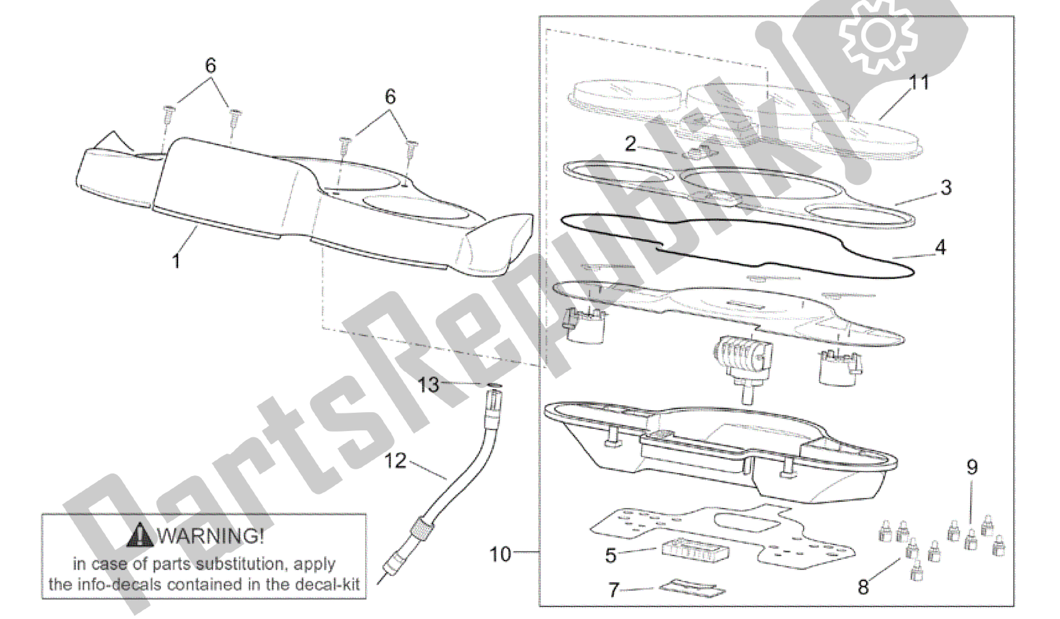 Alle Teile für das Instrumententafel des Aprilia Scarabeo 125 1999 - 2004