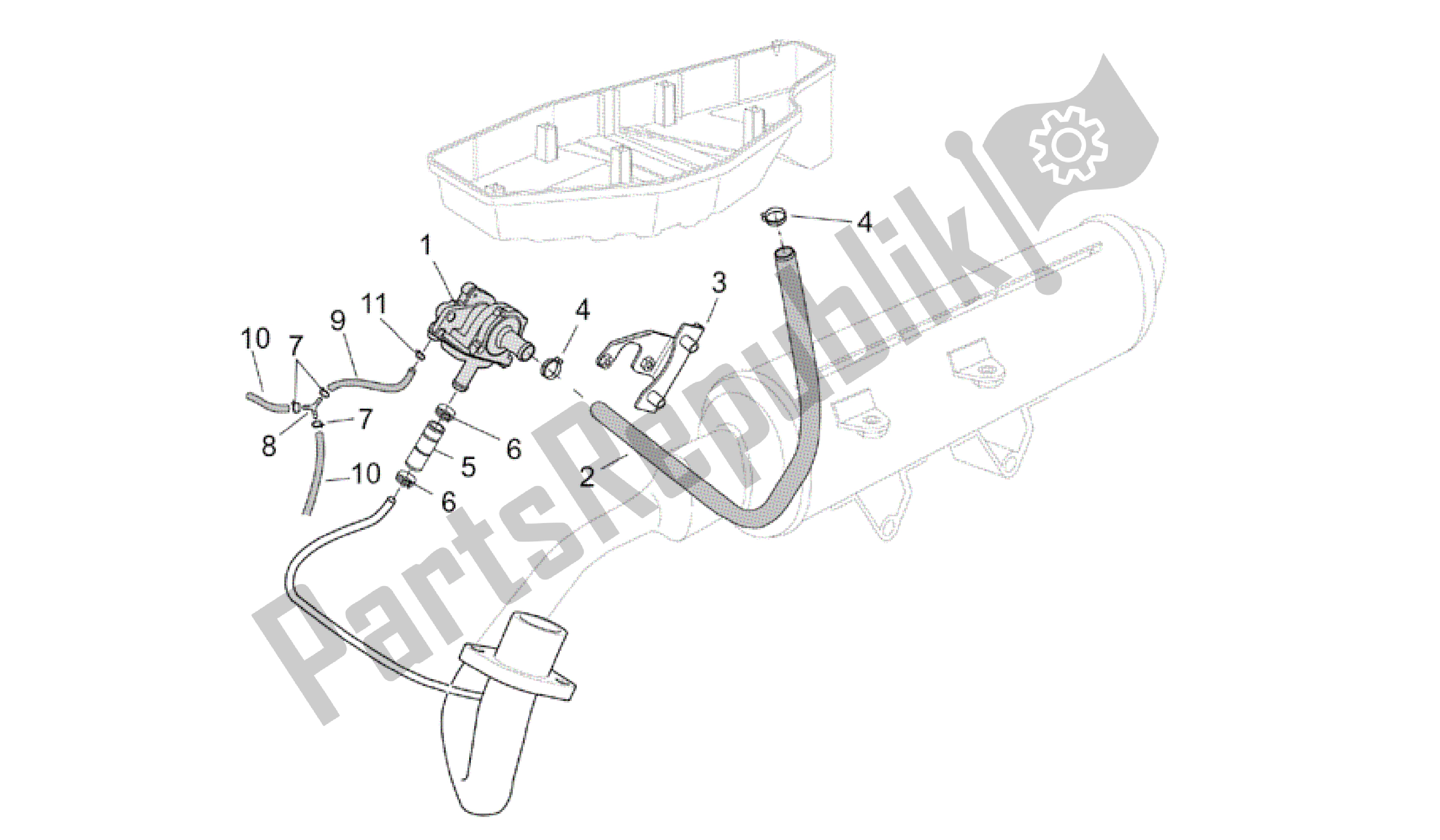 All parts for the Secondary Air of the Aprilia Scarabeo 125 1999 - 2004